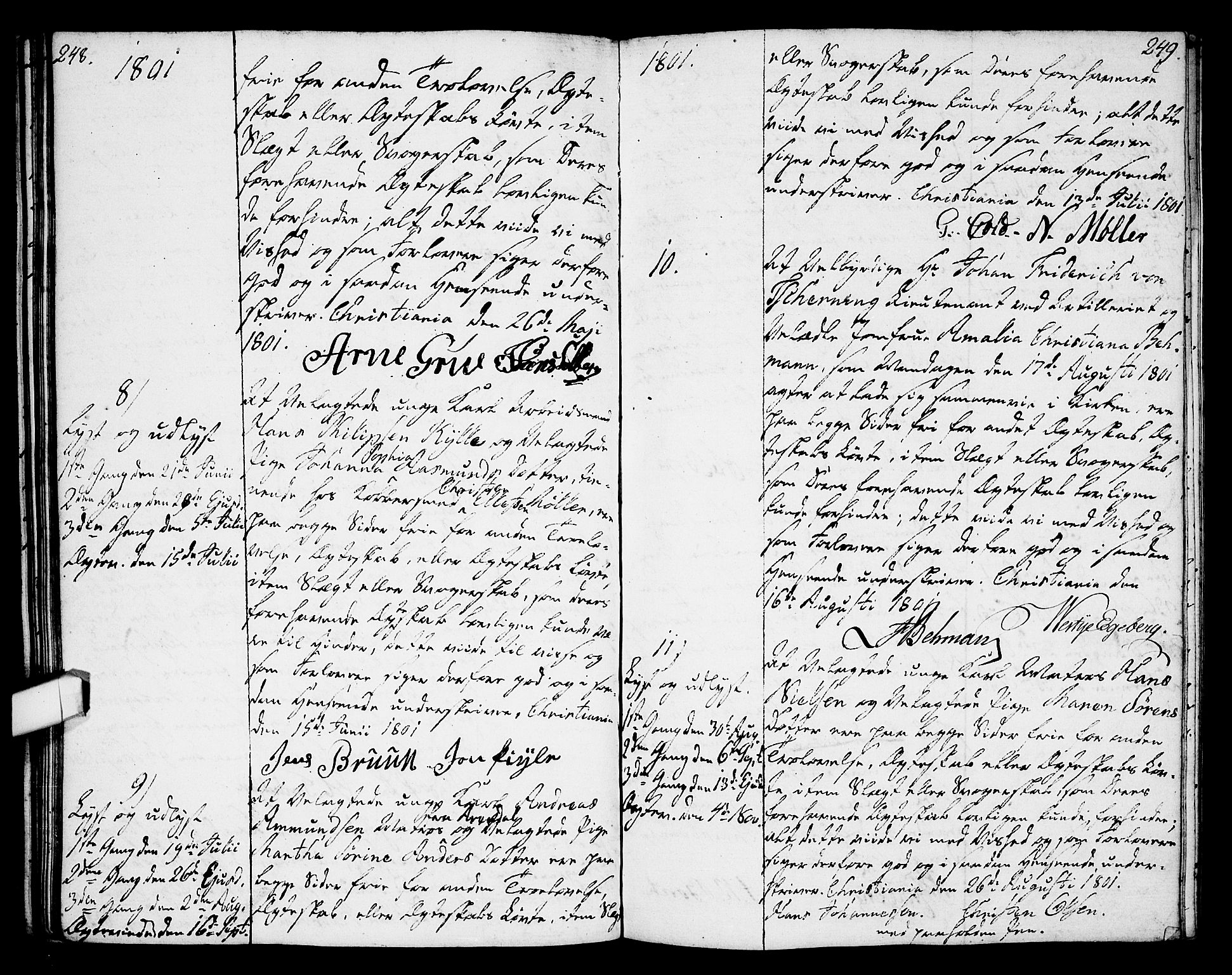 Oslo domkirke Kirkebøker, AV/SAO-A-10752/L/La/L0010: Best man's statements no. 10, 1789-1807, p. 248-249