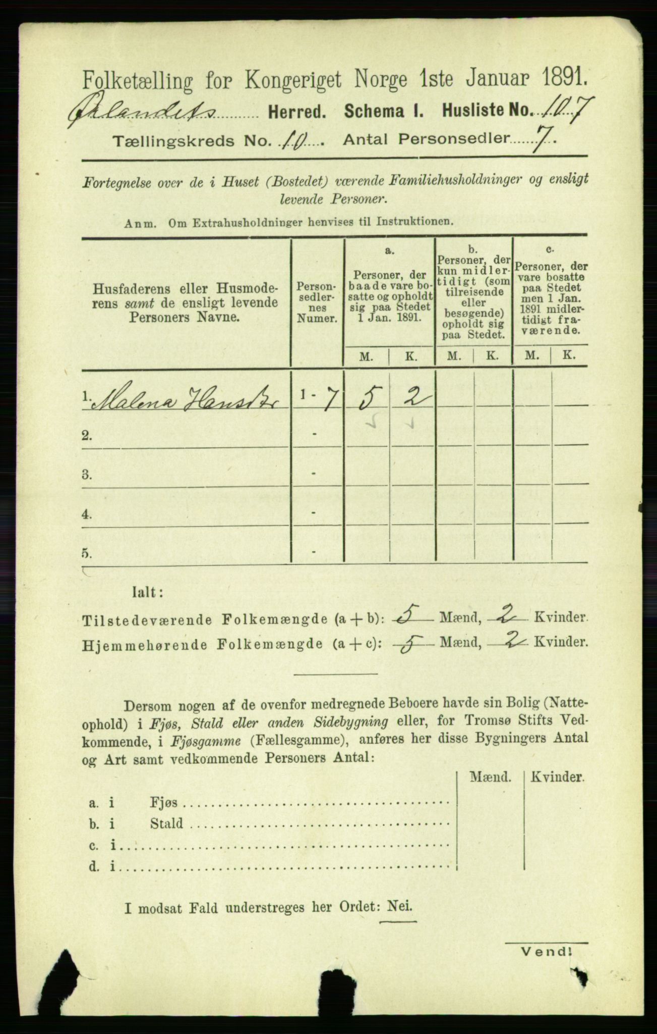 RA, 1891 census for 1621 Ørland, 1891, p. 4209