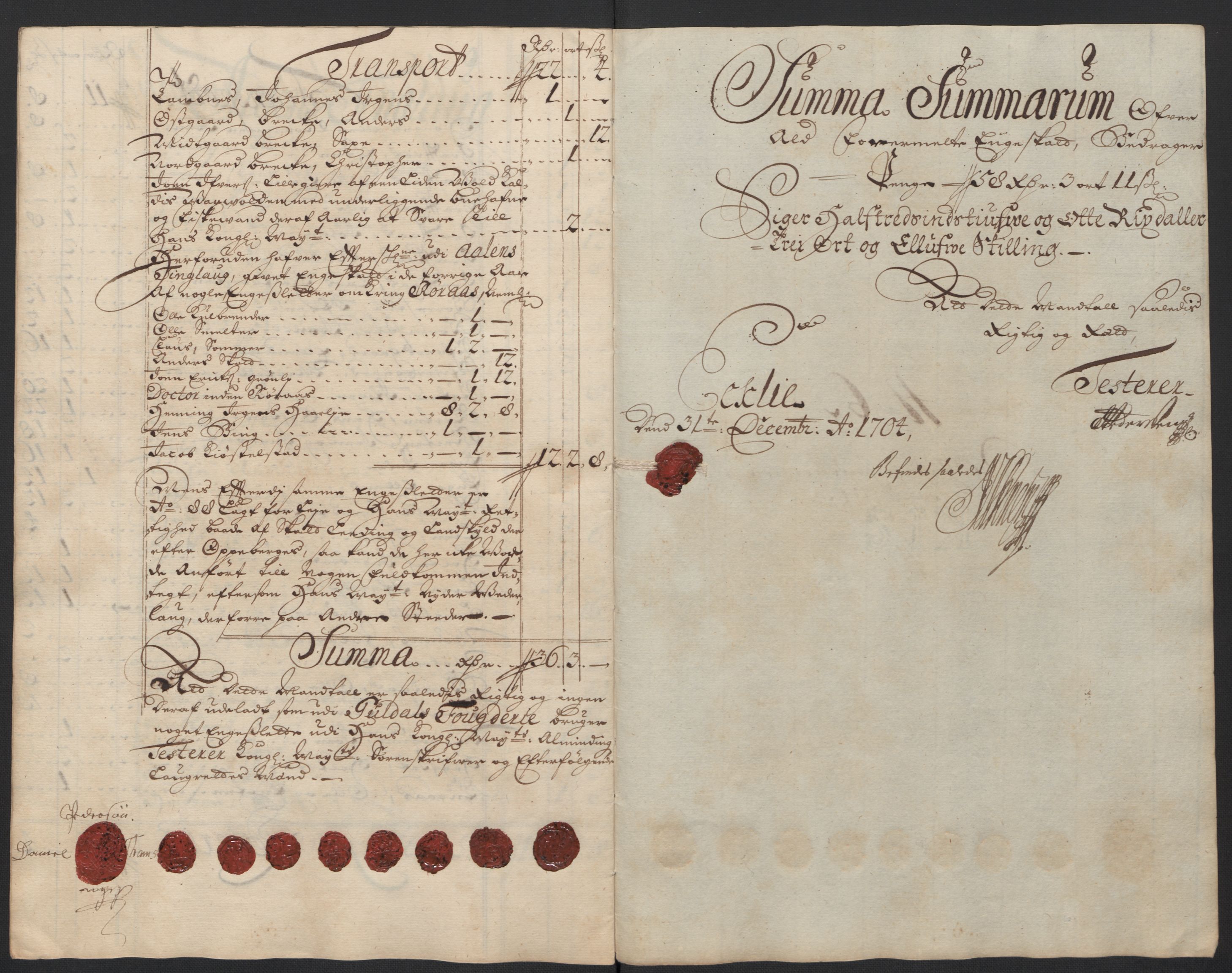 Rentekammeret inntil 1814, Reviderte regnskaper, Fogderegnskap, RA/EA-4092/R60/L3954: Fogderegnskap Orkdal og Gauldal, 1704, p. 354