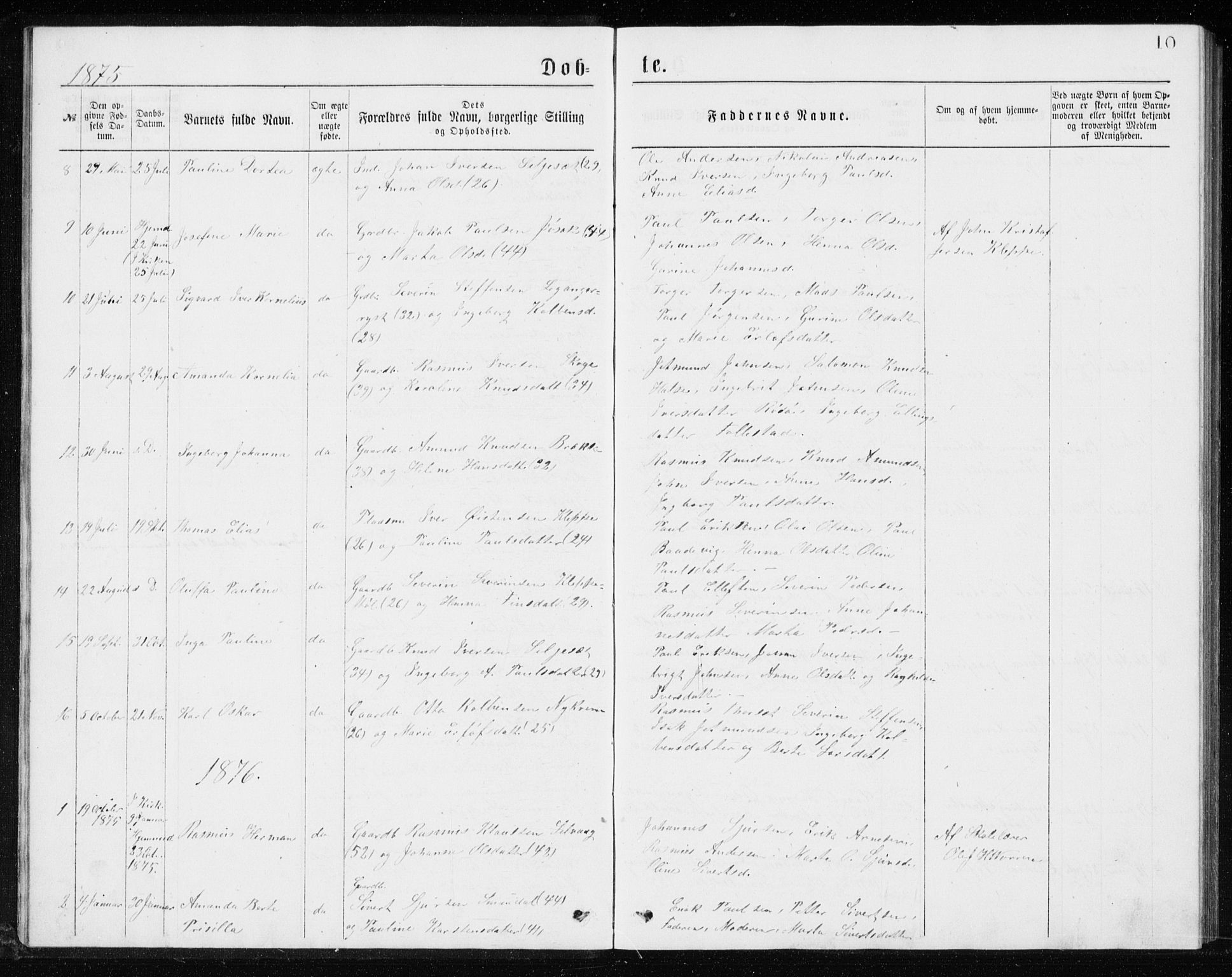 Ministerialprotokoller, klokkerbøker og fødselsregistre - Møre og Romsdal, AV/SAT-A-1454/508/L0097: Parish register (copy) no. 508C01, 1873-1897, p. 10