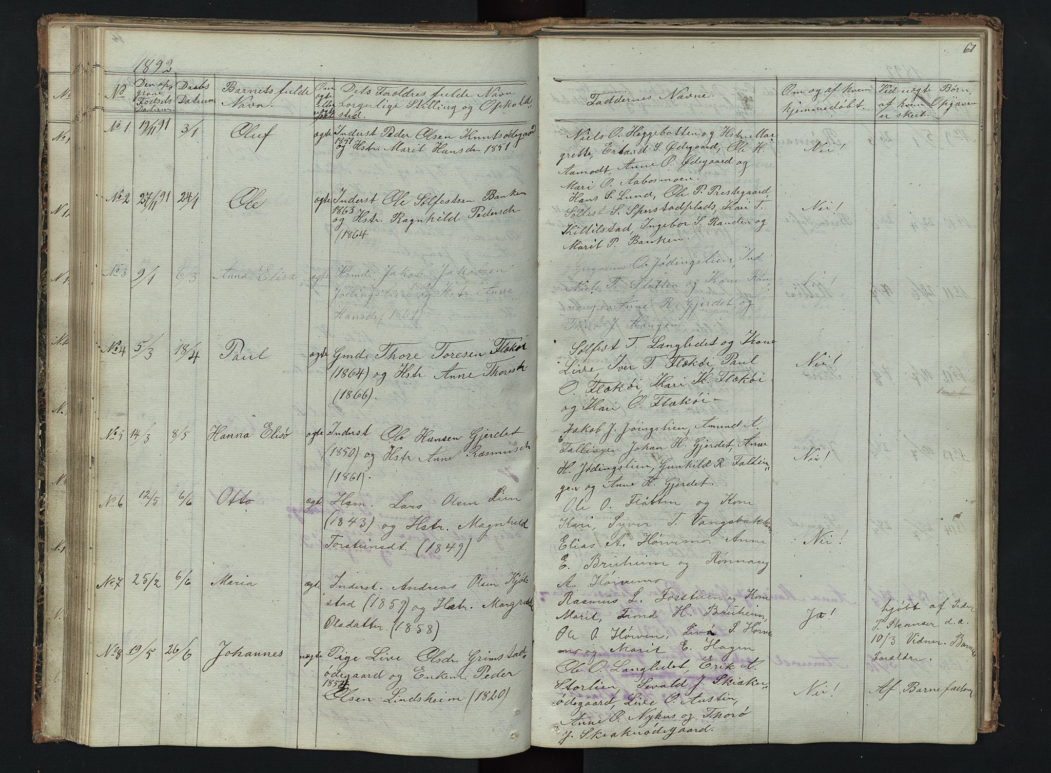 Skjåk prestekontor, SAH/PREST-072/H/Ha/Hab/L0002: Parish register (copy) no. 2, 1867-1894, p. 67