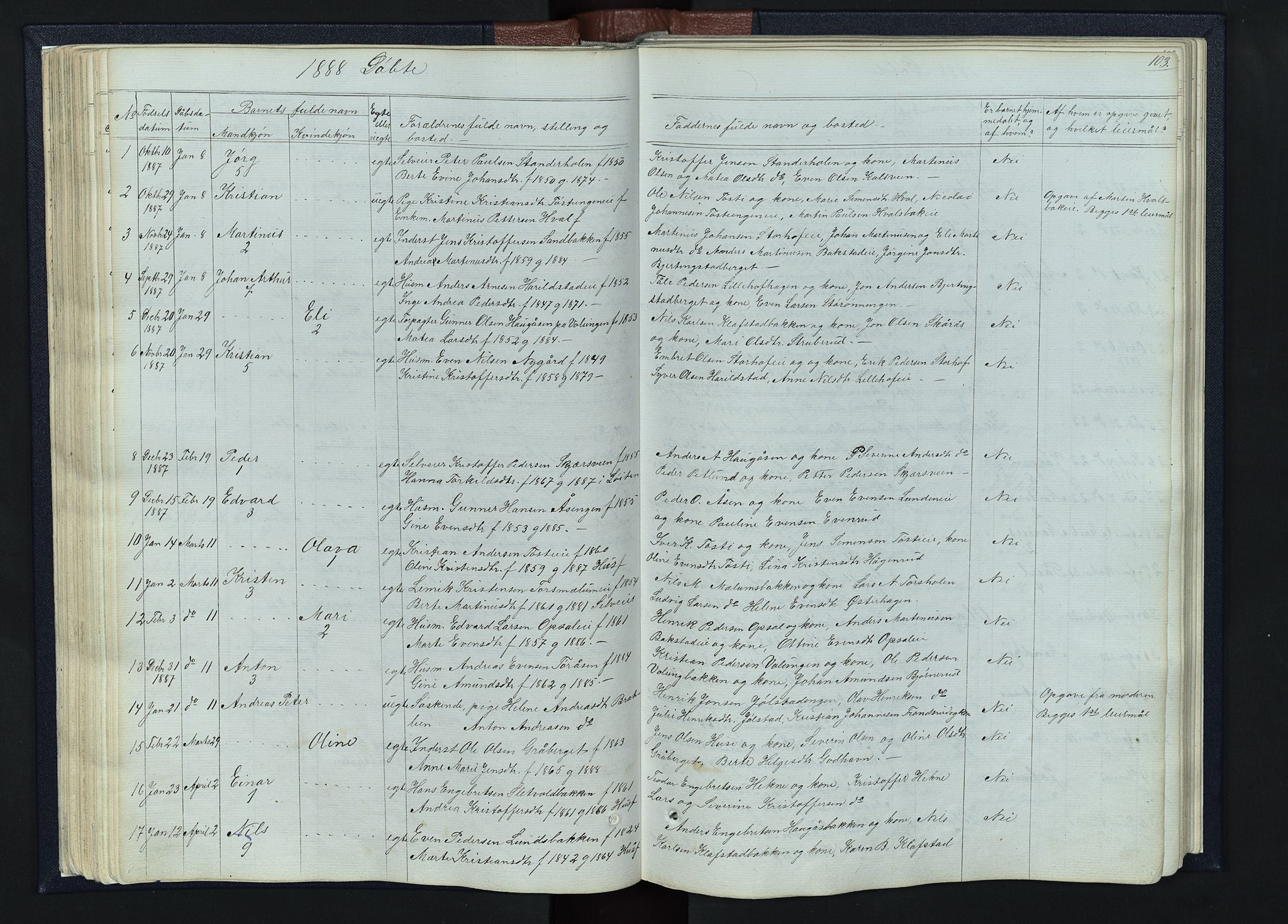Romedal prestekontor, SAH/PREST-004/L/L0010: Parish register (copy) no. 10, 1860-1895, p. 103