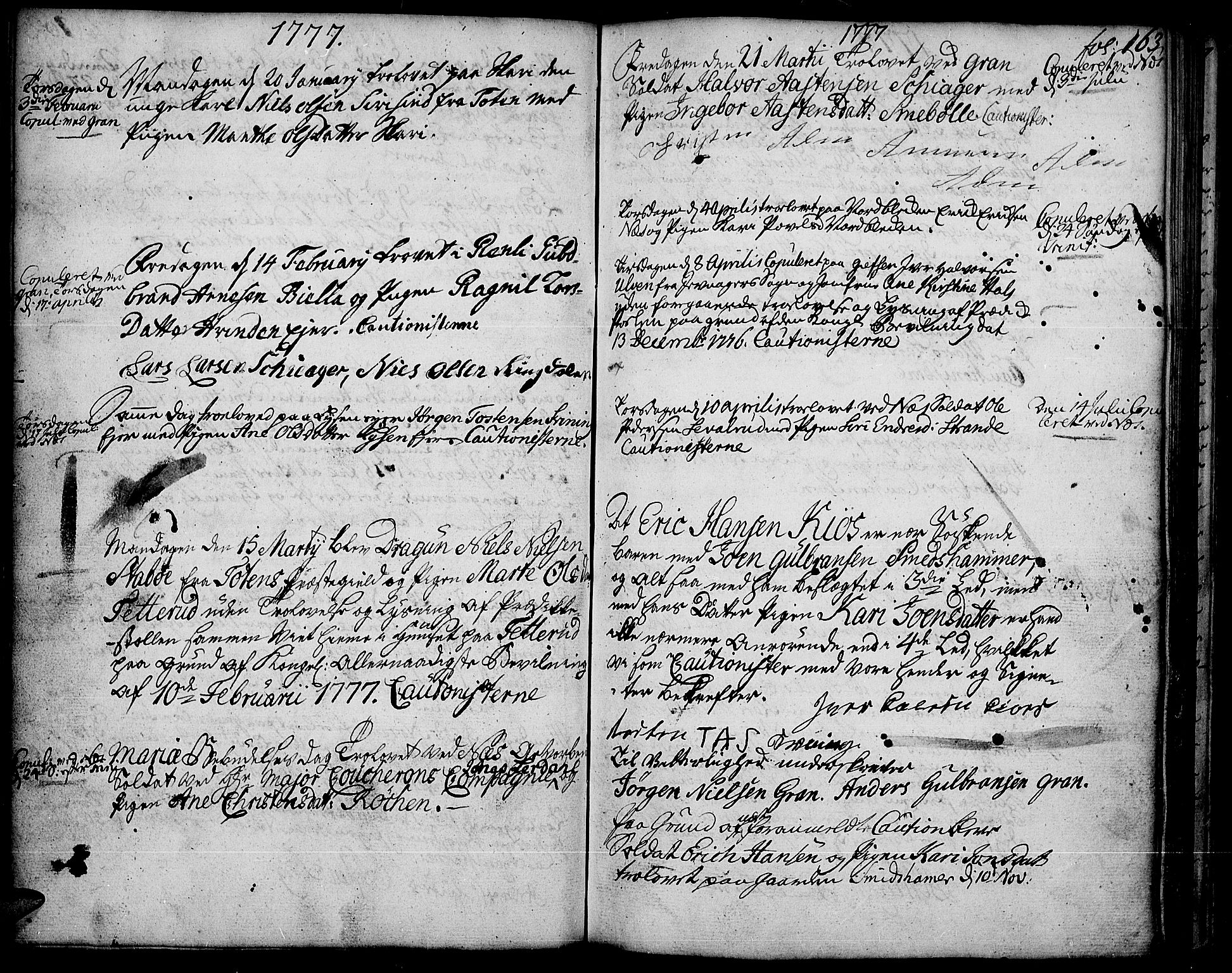 Gran prestekontor, SAH/PREST-112/H/Ha/Haa/L0005: Parish register (official) no. 5, 1776-1788, p. 163