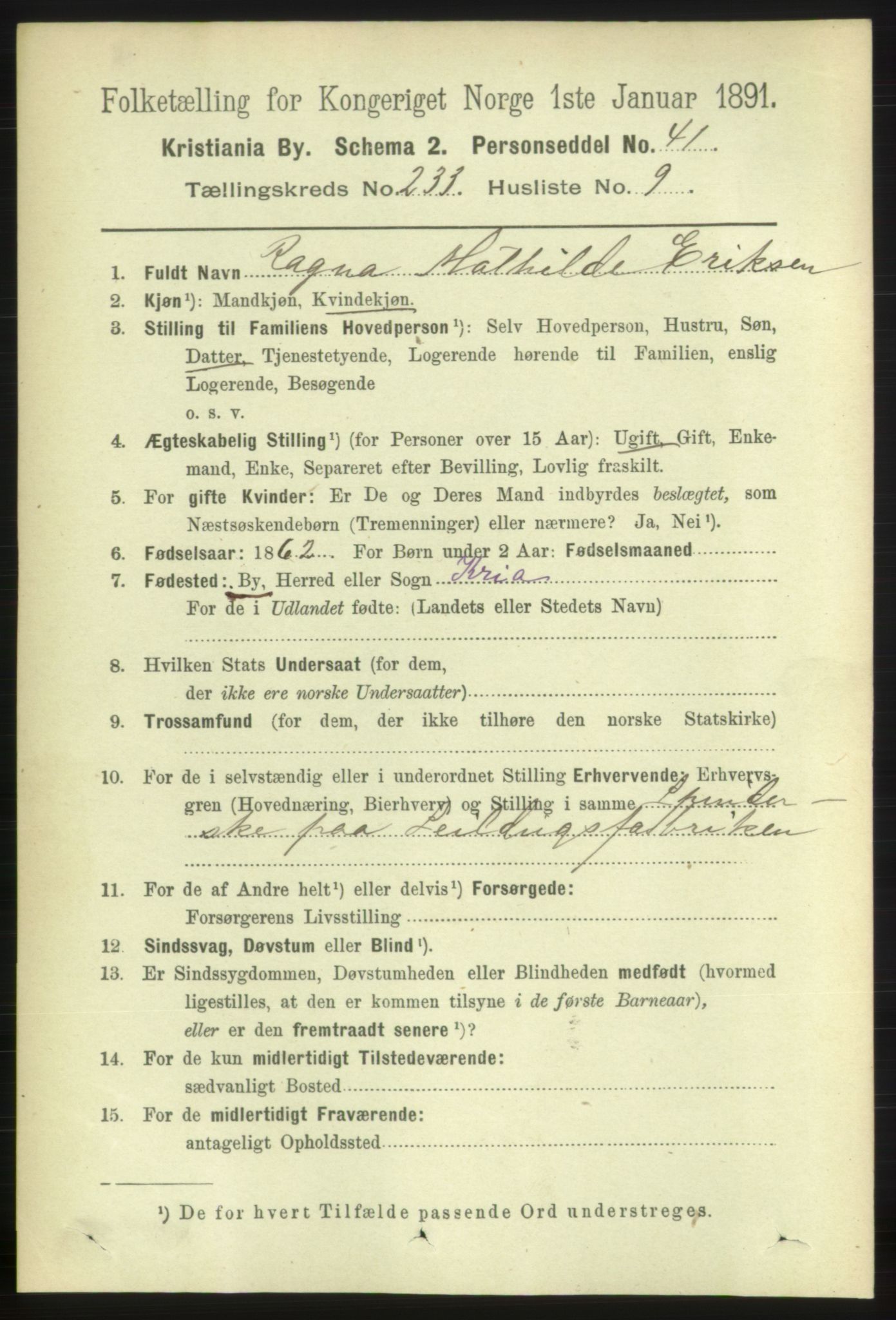 RA, 1891 census for 0301 Kristiania, 1891, p. 143275