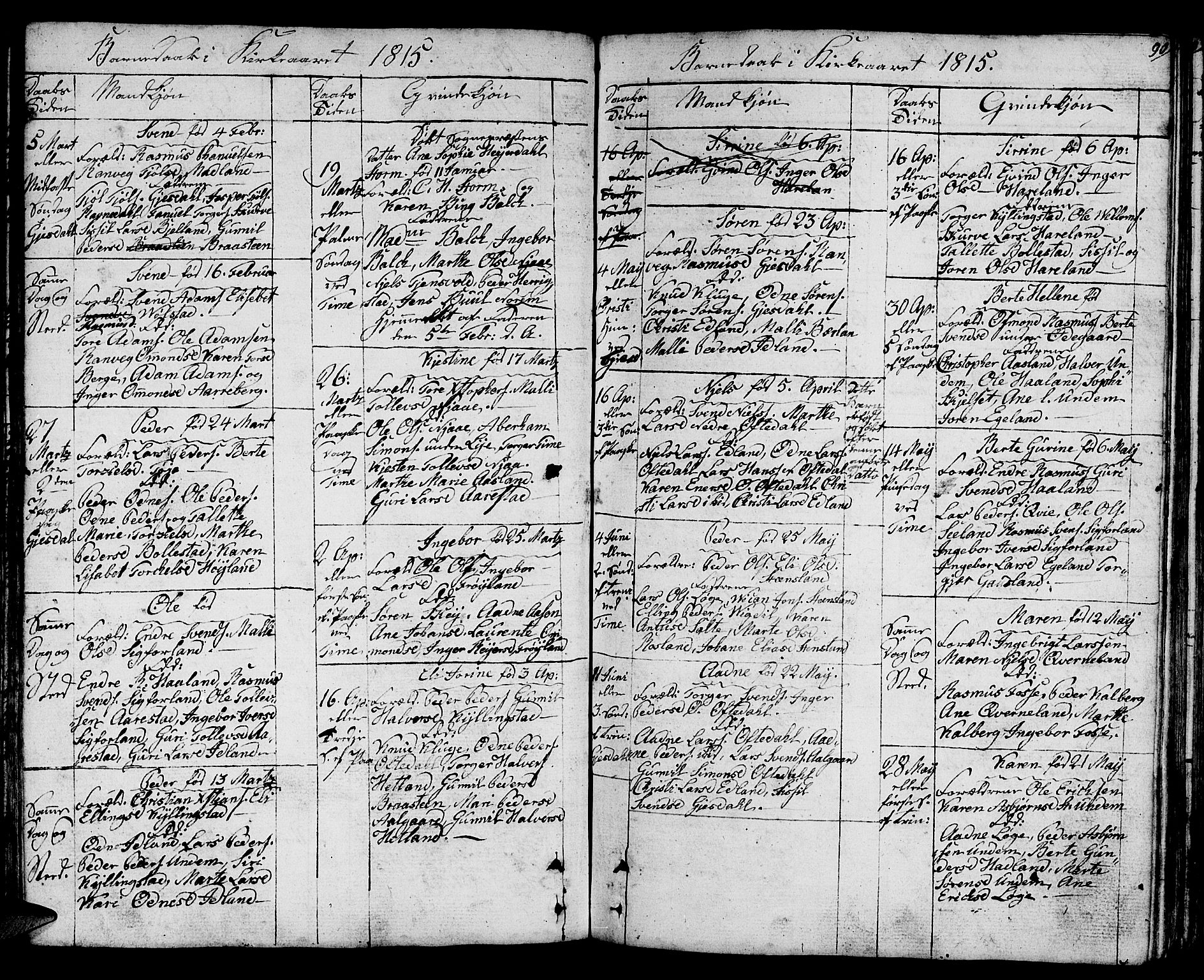 Lye sokneprestkontor, AV/SAST-A-101794/001/30BA/L0002: Parish register (official) no. A 2, 1799-1817, p. 90