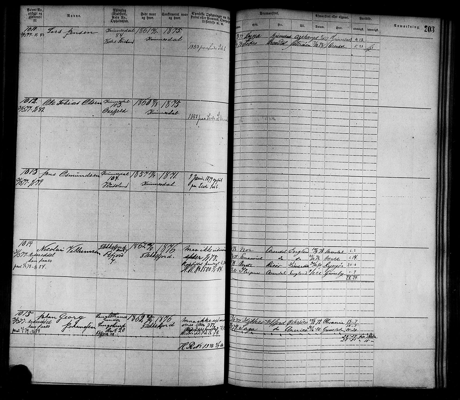 Flekkefjord mønstringskrets, SAK/2031-0018/F/Fa/L0002: Annotasjonsrulle nr 1-1920 med register, N-2, 1870-1891, p. 228