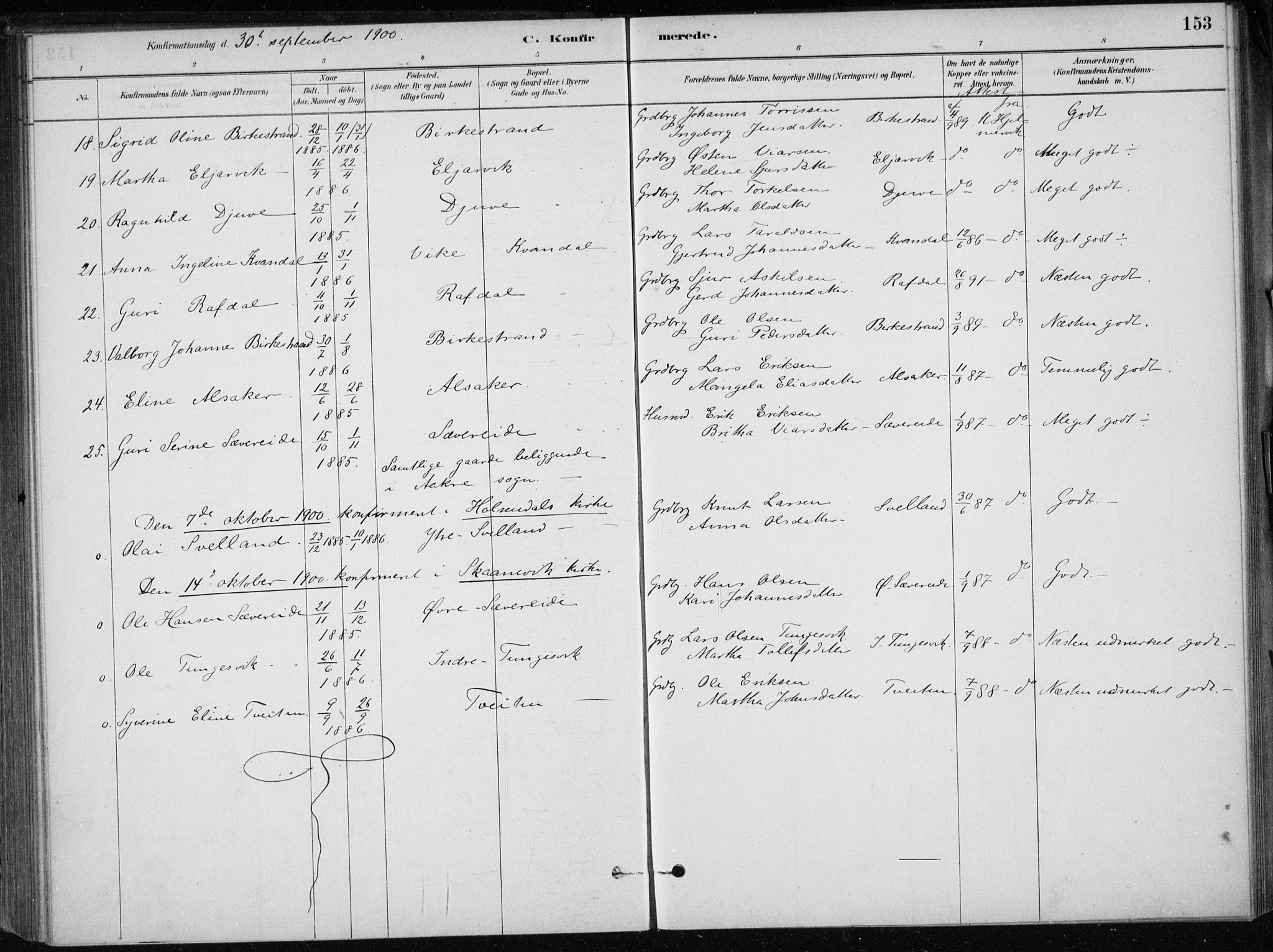 Skånevik sokneprestembete, AV/SAB-A-77801/H/Haa: Parish register (official) no. E  1, 1879-1901, p. 153