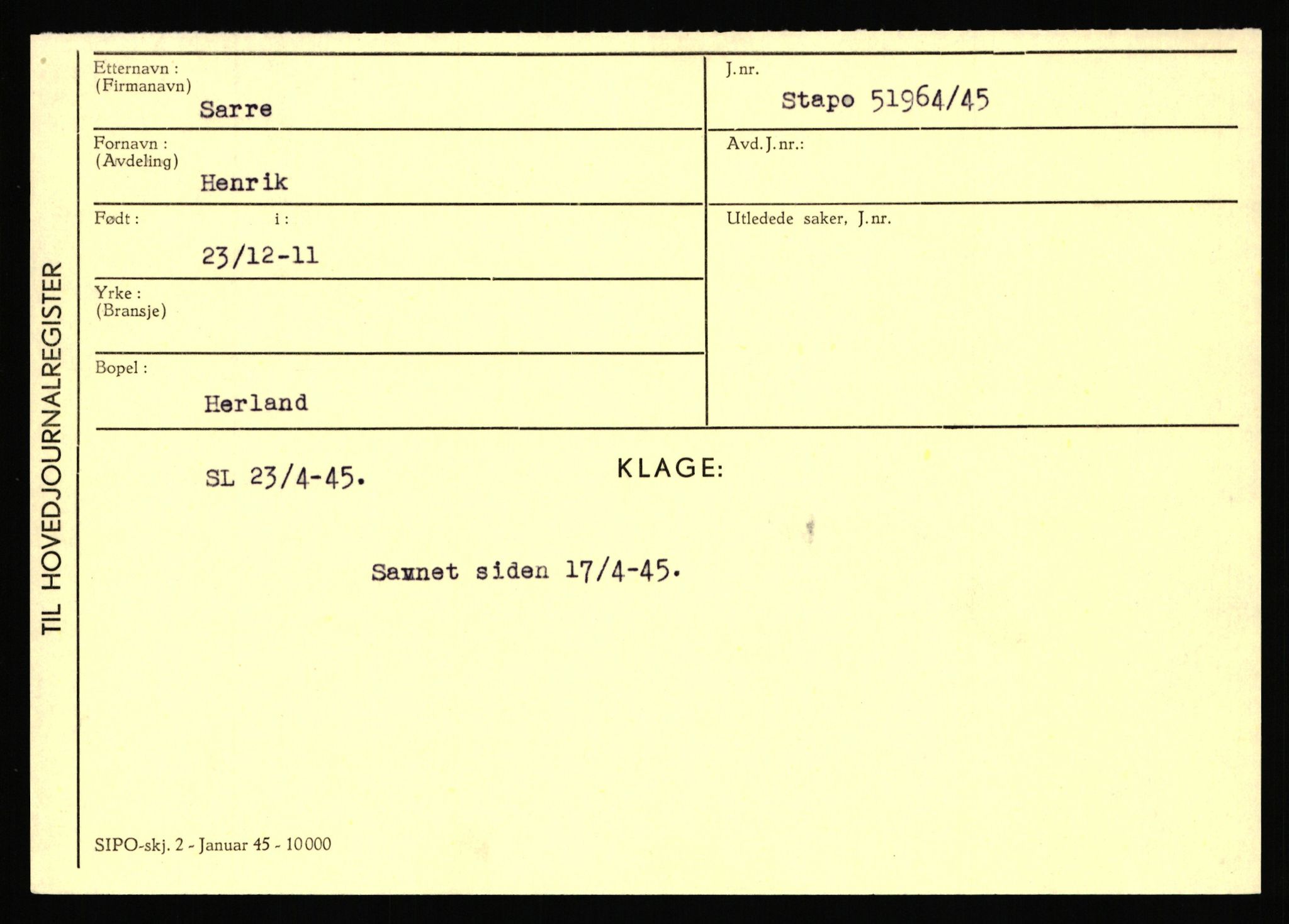 Statspolitiet - Hovedkontoret / Osloavdelingen, AV/RA-S-1329/C/Ca/L0013: Raa - Servold, 1943-1945, p. 4017