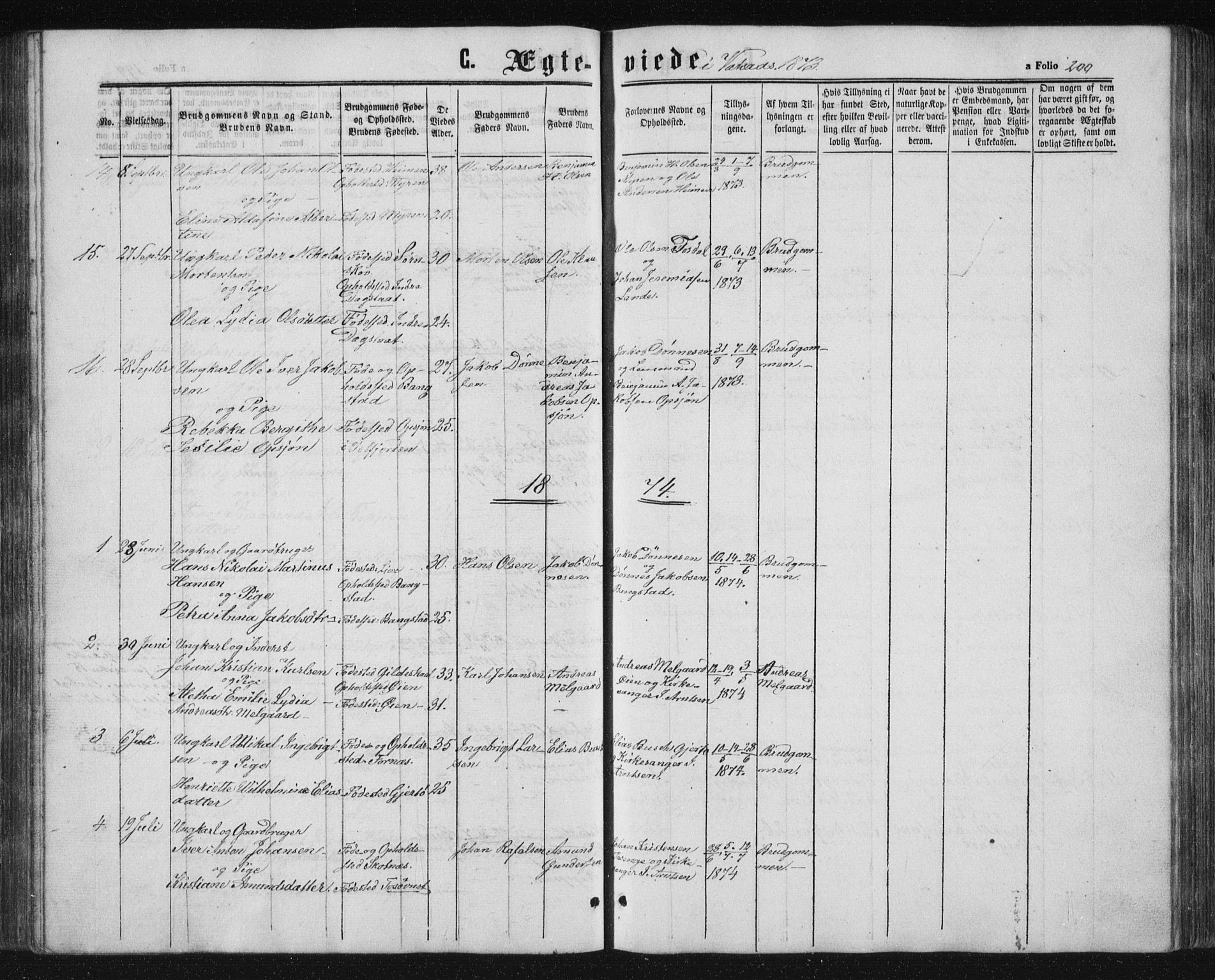 Ministerialprotokoller, klokkerbøker og fødselsregistre - Nordland, AV/SAT-A-1459/810/L0158: Parish register (copy) no. 810C02 /1, 1863-1883, p. 200