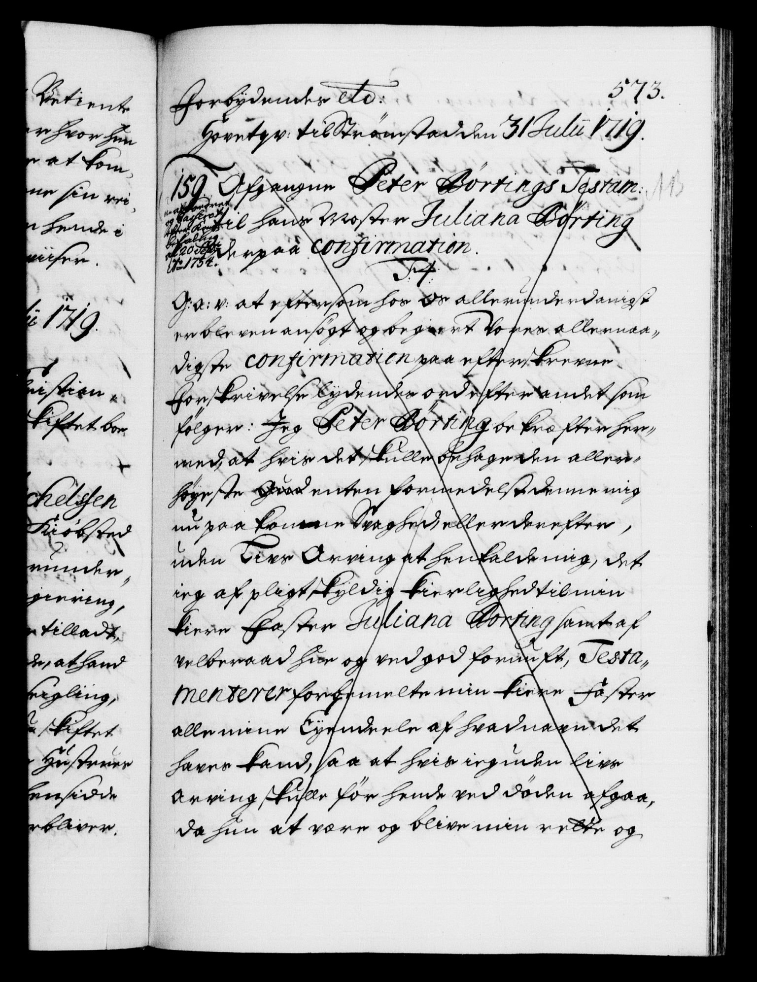 Danske Kanselli 1572-1799, RA/EA-3023/F/Fc/Fca/Fcaa/L0022: Norske registre, 1716-1719, p. 573a