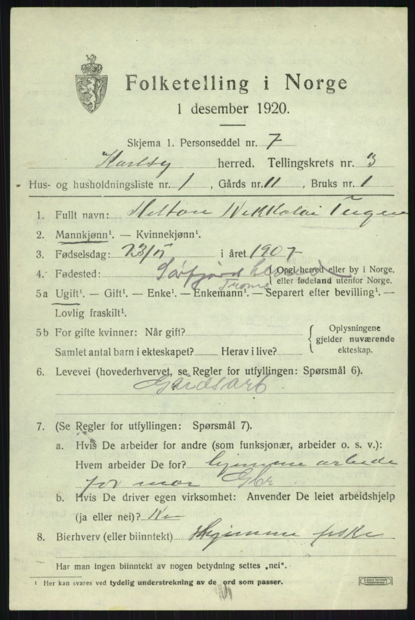 SATØ, 1920 census for Karlsøy, 1920, p. 1762