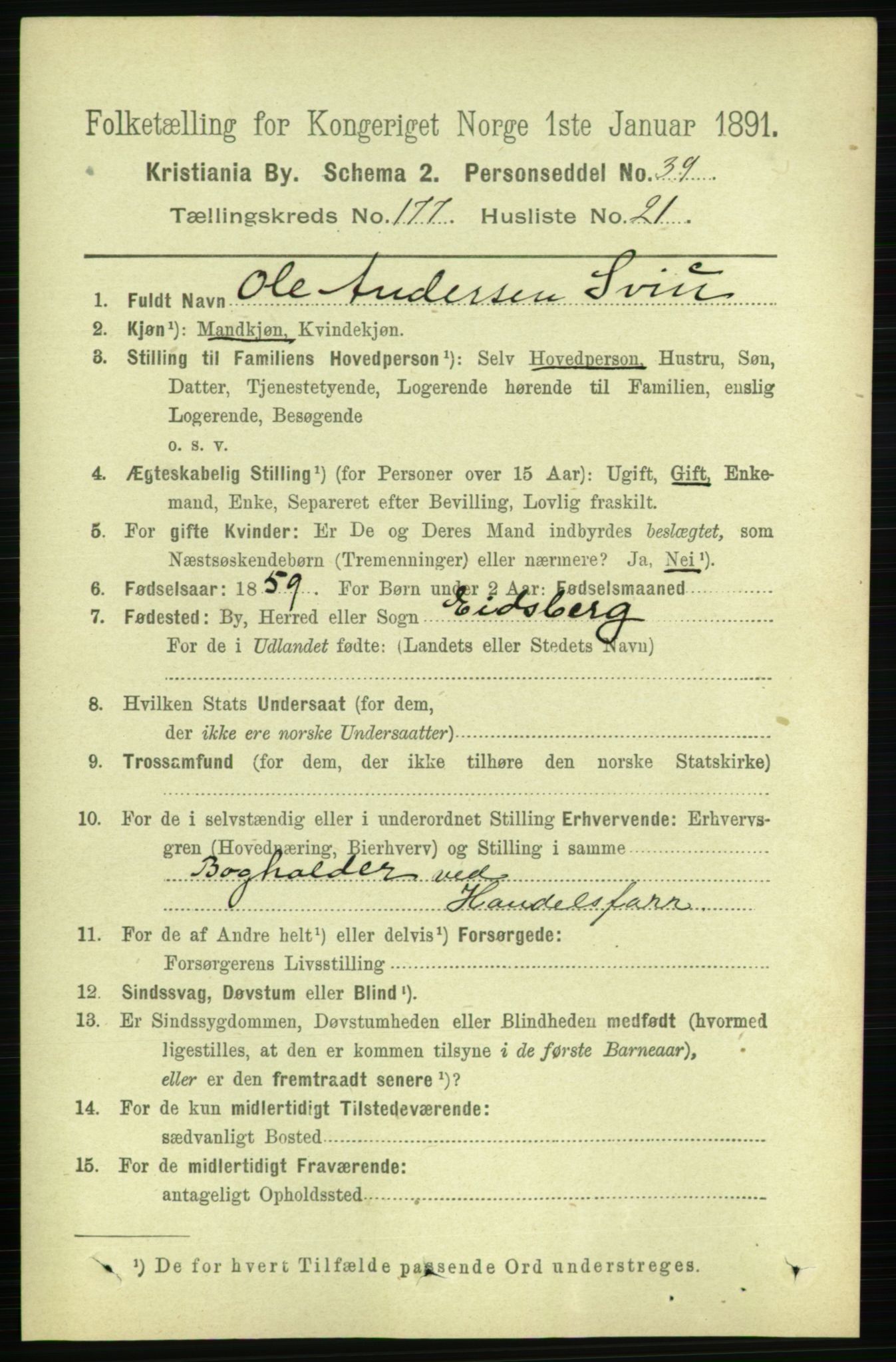 RA, 1891 census for 0301 Kristiania, 1891, p. 106865