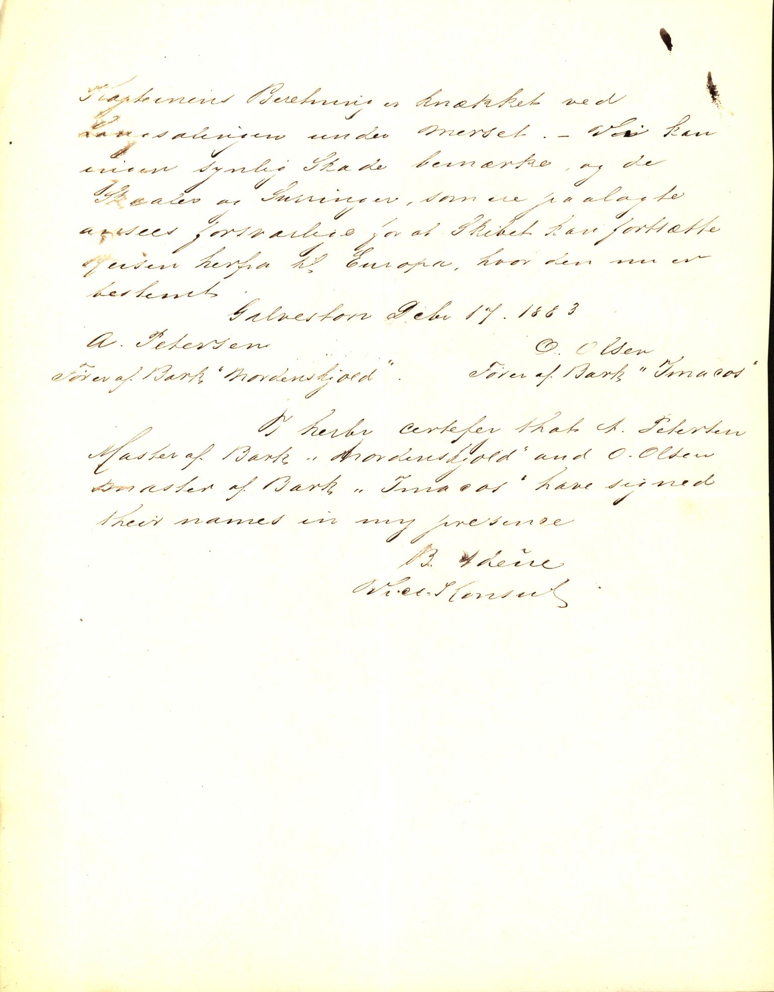 Pa 63 - Østlandske skibsassuranceforening, VEMU/A-1079/G/Ga/L0017/0002: Havaridokumenter / St. Lawrence, Frank, Souvenir, Sokrates, Augwald, 1884, p. 42