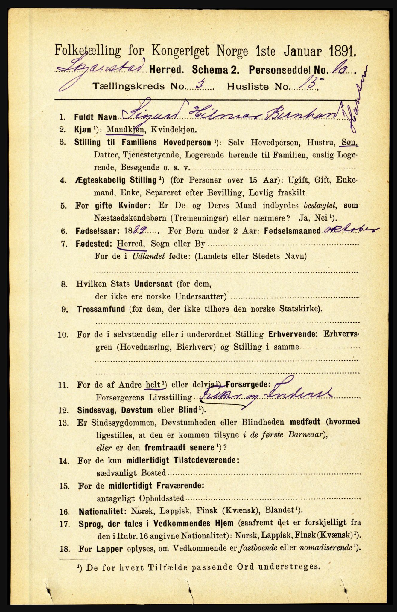 RA, 1891 census for 1842 Skjerstad, 1891, p. 828