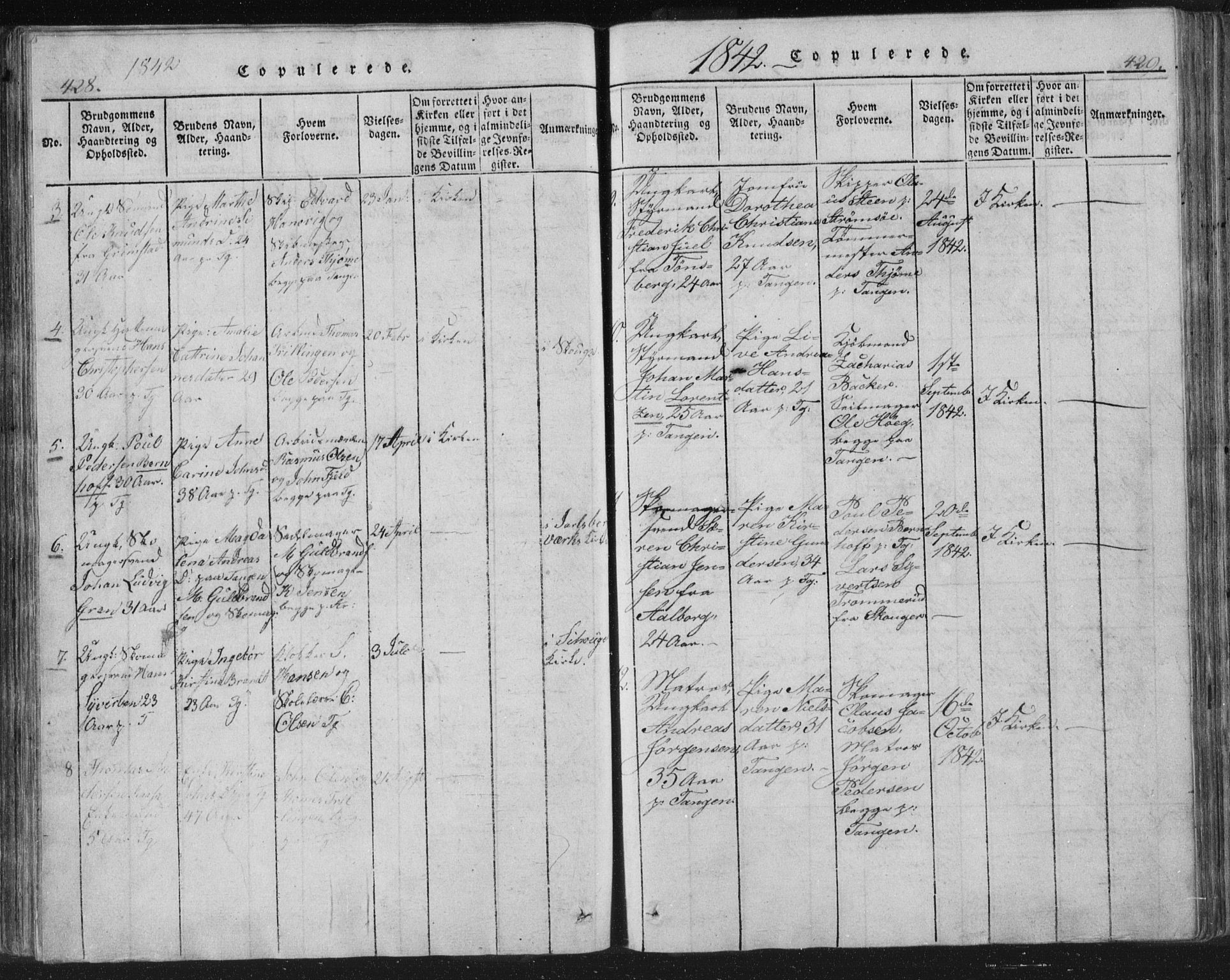 Strømsø kirkebøker, SAKO/A-246/F/Fb/L0004: Parish register (official) no. II 4, 1814-1843, p. 428-429