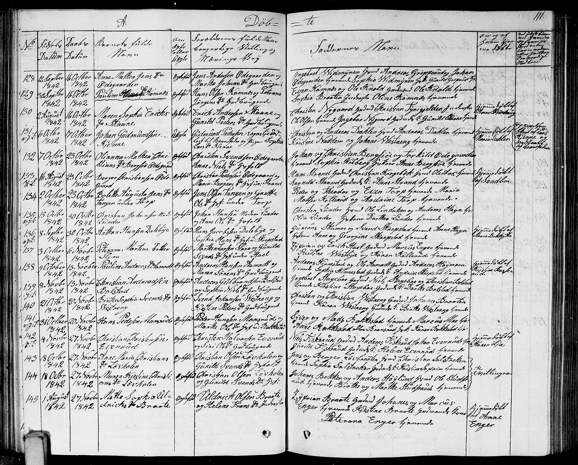 Høland prestekontor Kirkebøker, AV/SAO-A-10346a/G/Ga/L0002: Parish register (copy) no. I 2, 1827-1845, p. 111