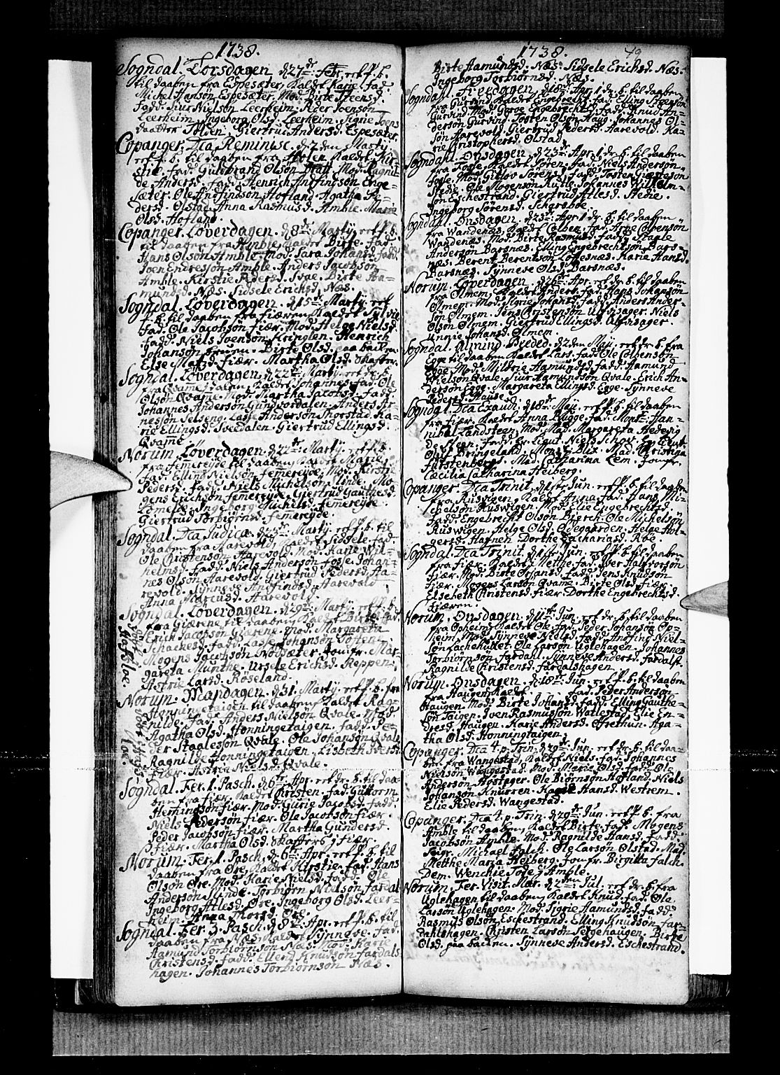 Sogndal sokneprestembete, SAB/A-81301/H/Haa/Haaa/L0002: Parish register (official) no. A 2, 1725-1741, p. 49