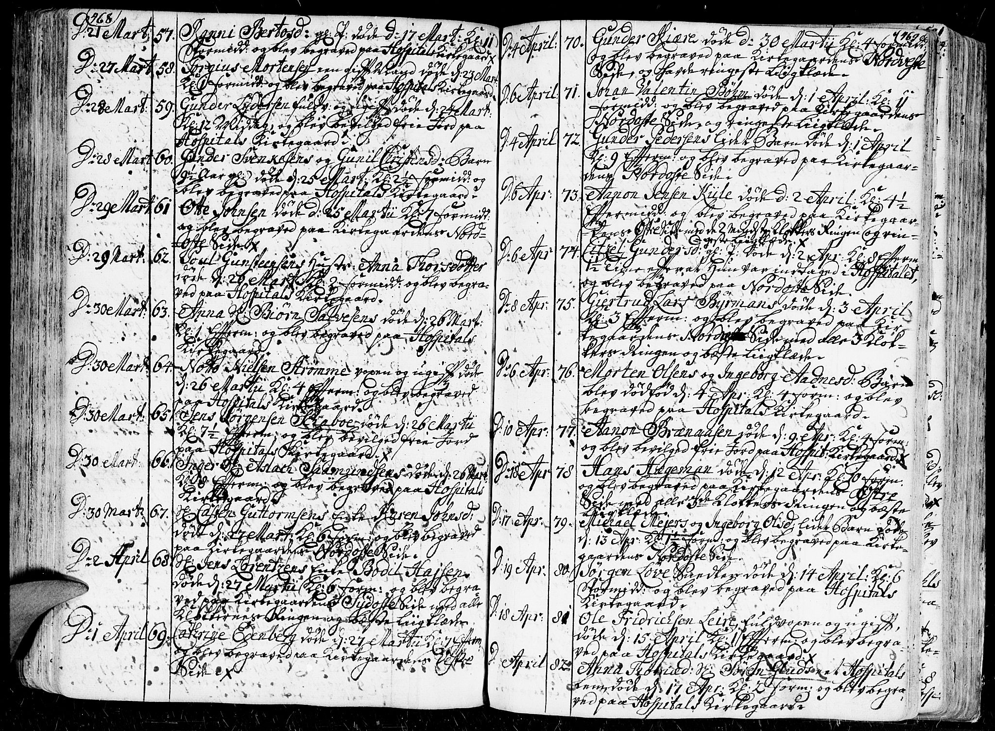 Kristiansand domprosti, AV/SAK-1112-0006/F/Fa/L0001: Parish register (official) no. A 1, 1734-1793, p. 468-469