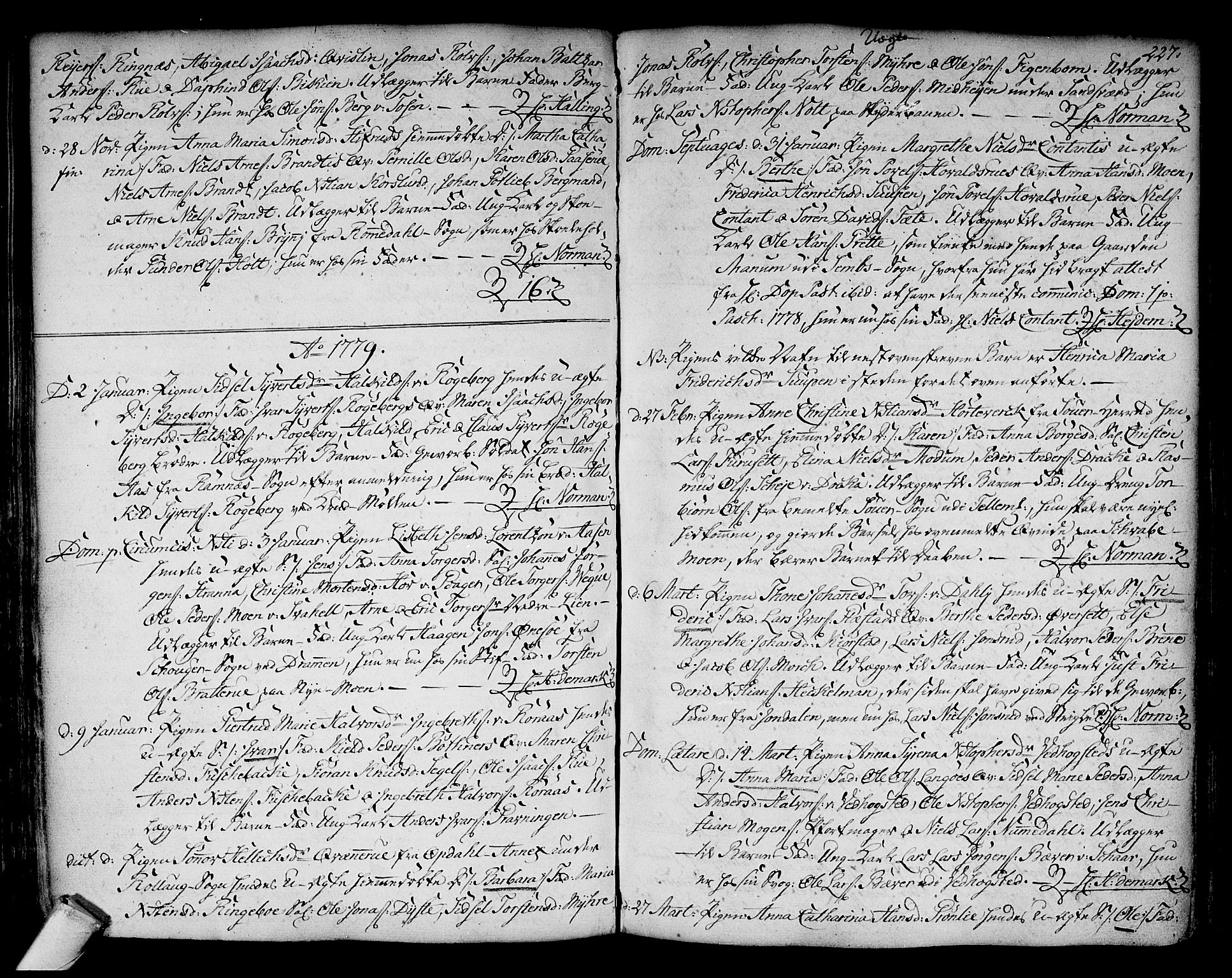 Kongsberg kirkebøker, SAKO/A-22/F/Fa/L0005: Parish register (official) no. I 5, 1769-1782, p. 227