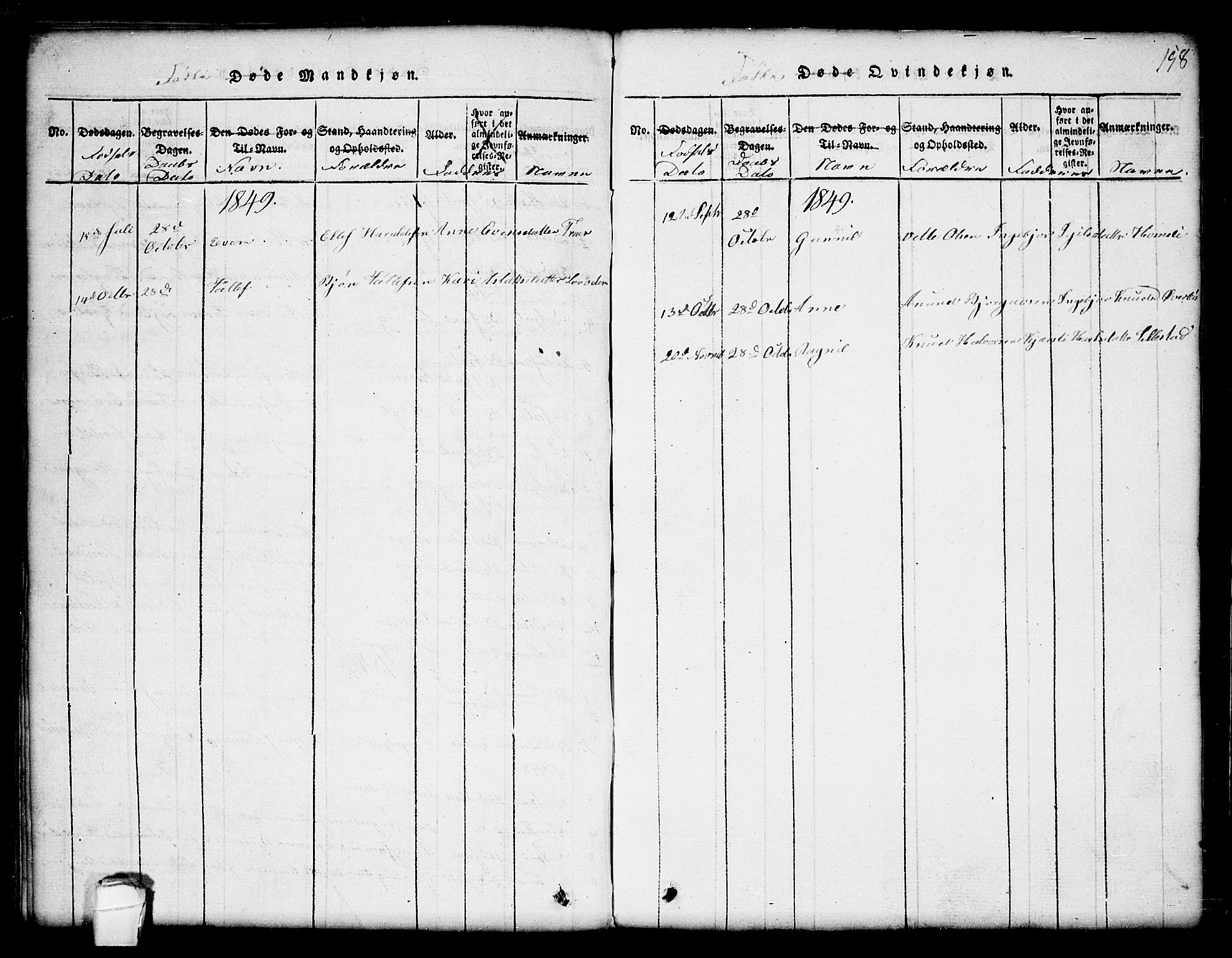 Seljord kirkebøker, SAKO/A-20/G/Gc/L0001: Parish register (copy) no. III 1, 1815-1849, p. 158