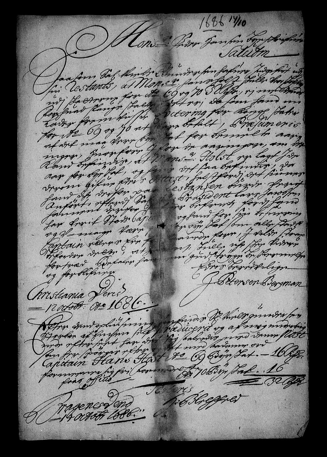 Stattholderembetet 1572-1771, AV/RA-EA-2870/Af/L0001: Avskrifter av vedlegg til originale supplikker, nummerert i samsvar med supplikkbøkene, 1683-1687, p. 107
