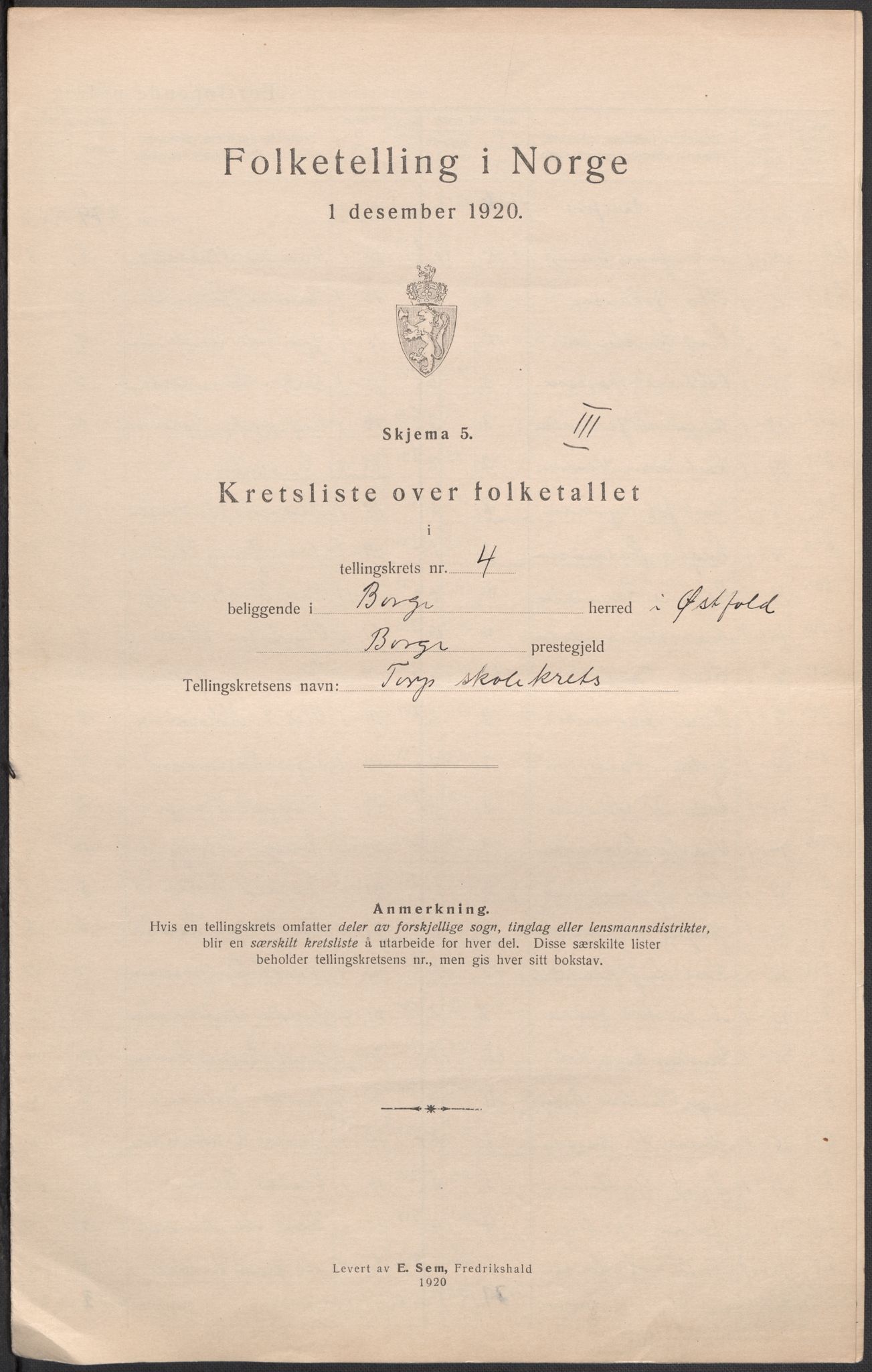 SAO, 1920 census for Borge, 1920, p. 22