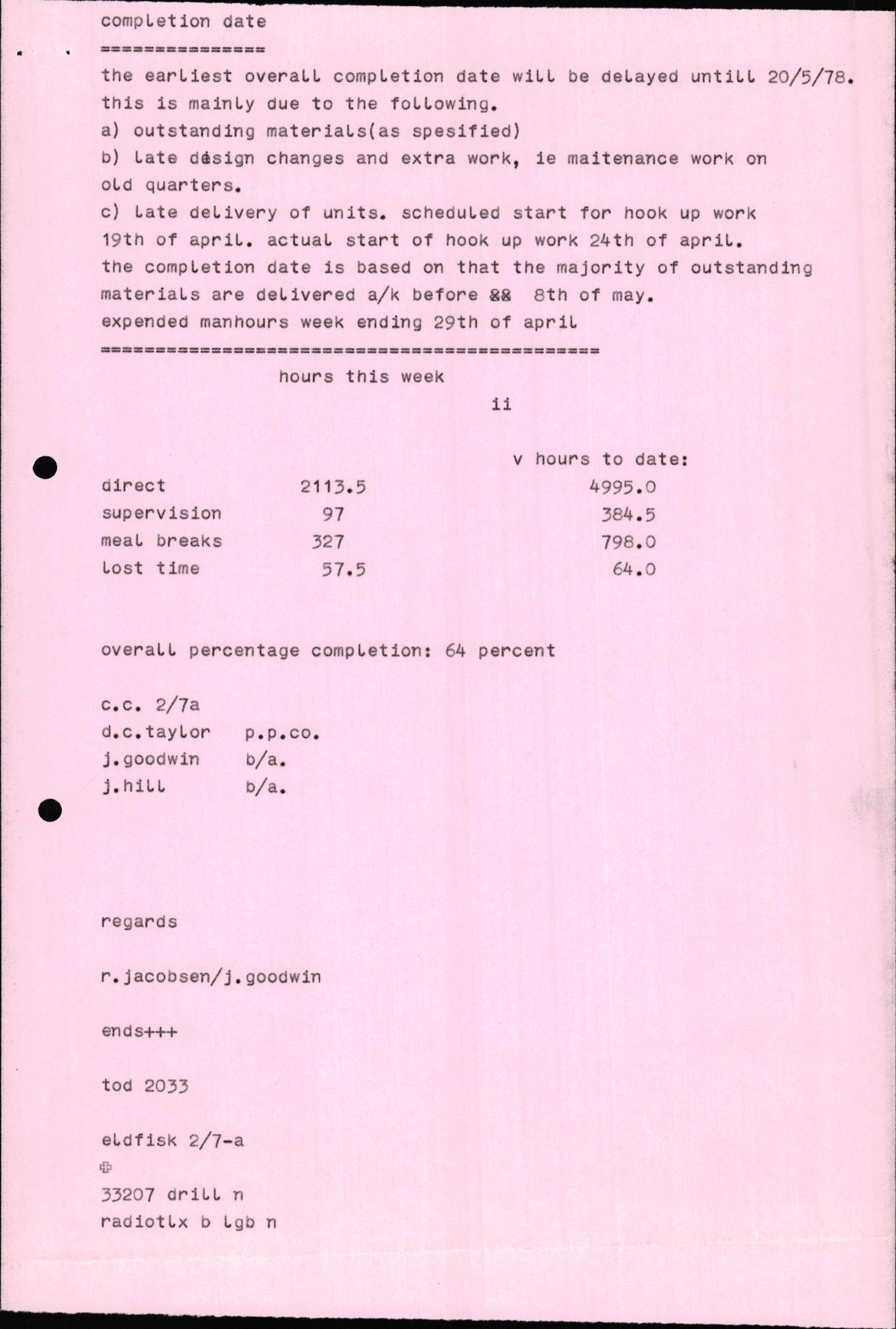 Pa 1503 - Stavanger Drilling AS, AV/SAST-A-101906/2/E/Eb/Eba/L0010: Sak og korrespondanse, 1977-1981