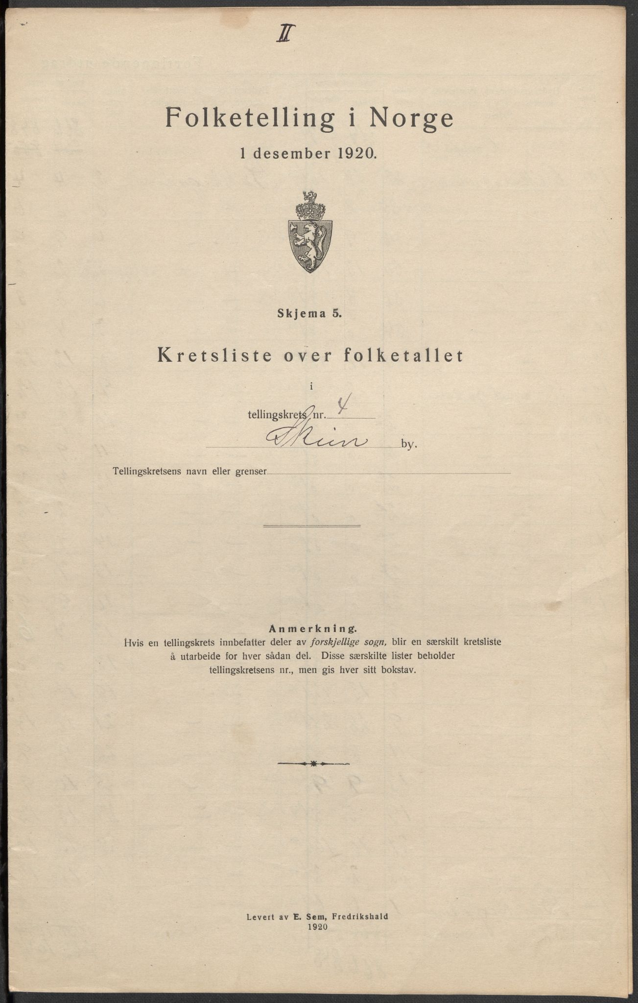 SAKO, 1920 census for Skien, 1920, p. 23