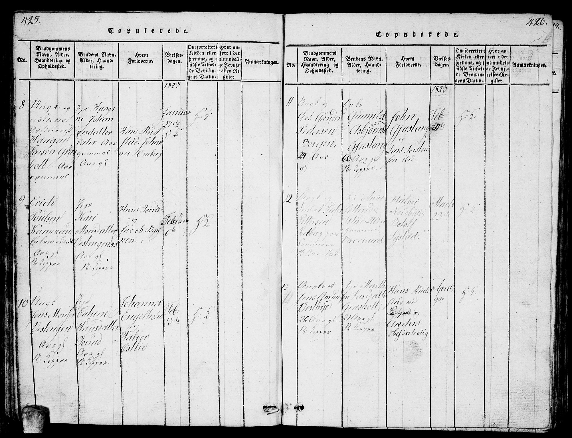 Enebakk prestekontor Kirkebøker, AV/SAO-A-10171c/G/Ga/L0001: Parish register (copy) no. I 1, 1815-1833, p. 425-426