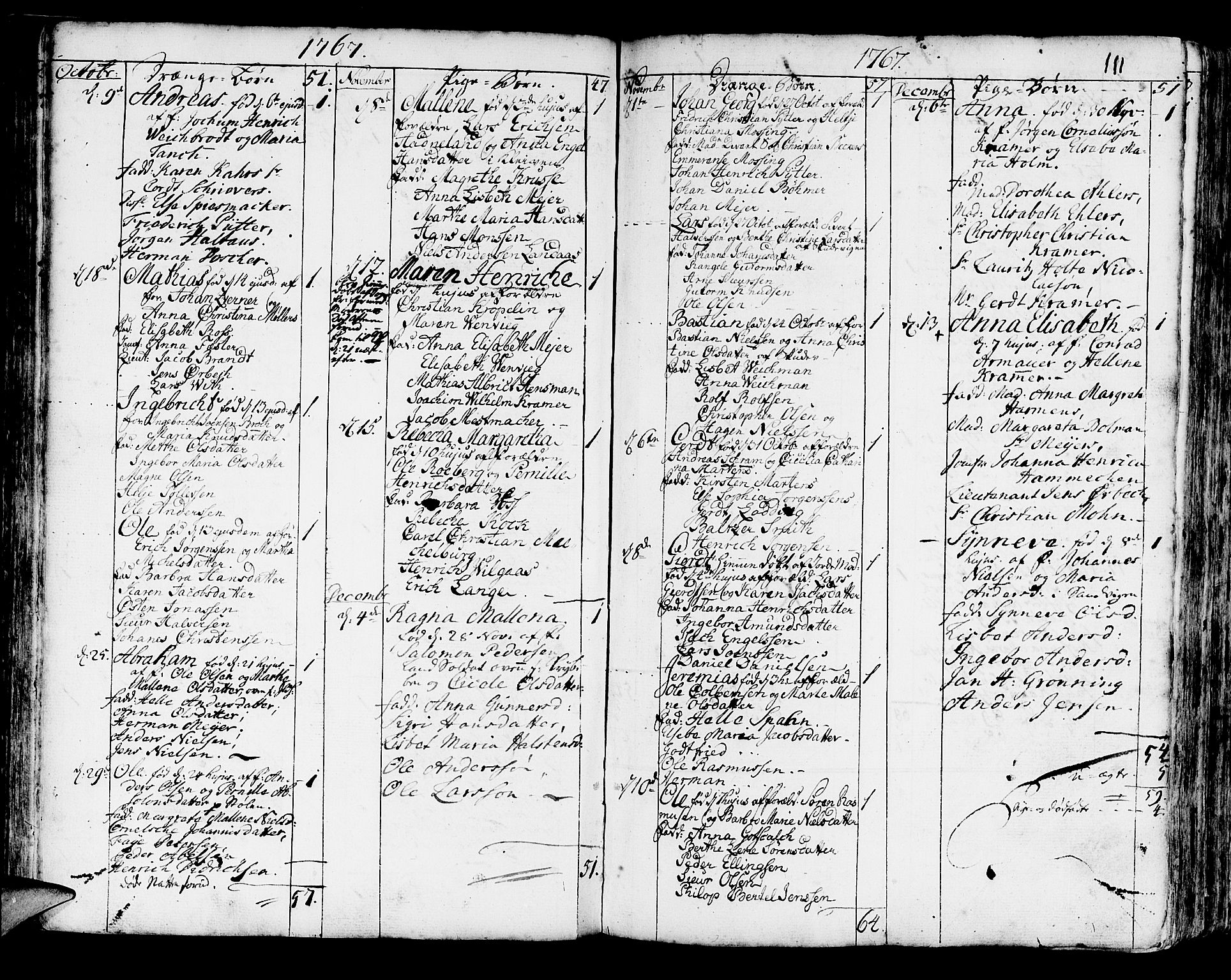 Korskirken sokneprestembete, SAB/A-76101/H/Haa/L0005: Parish register (official) no. A 5, 1751-1789, p. 111