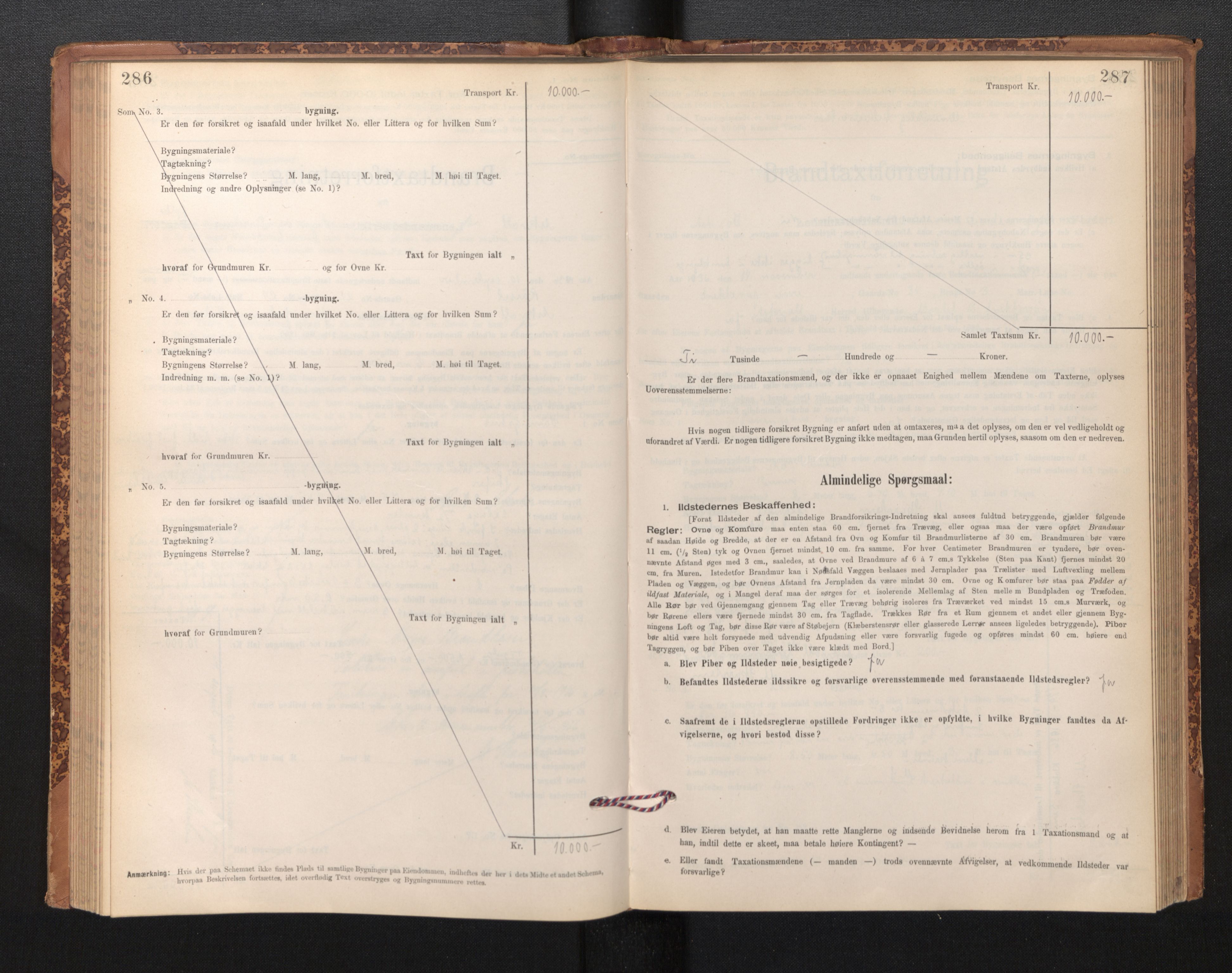 Lensmannen i Askvoll, AV/SAB-A-26301/0012/L0004: Branntakstprotokoll, skjematakst og liste over branntakstmenn, 1895-1932, p. 286-287