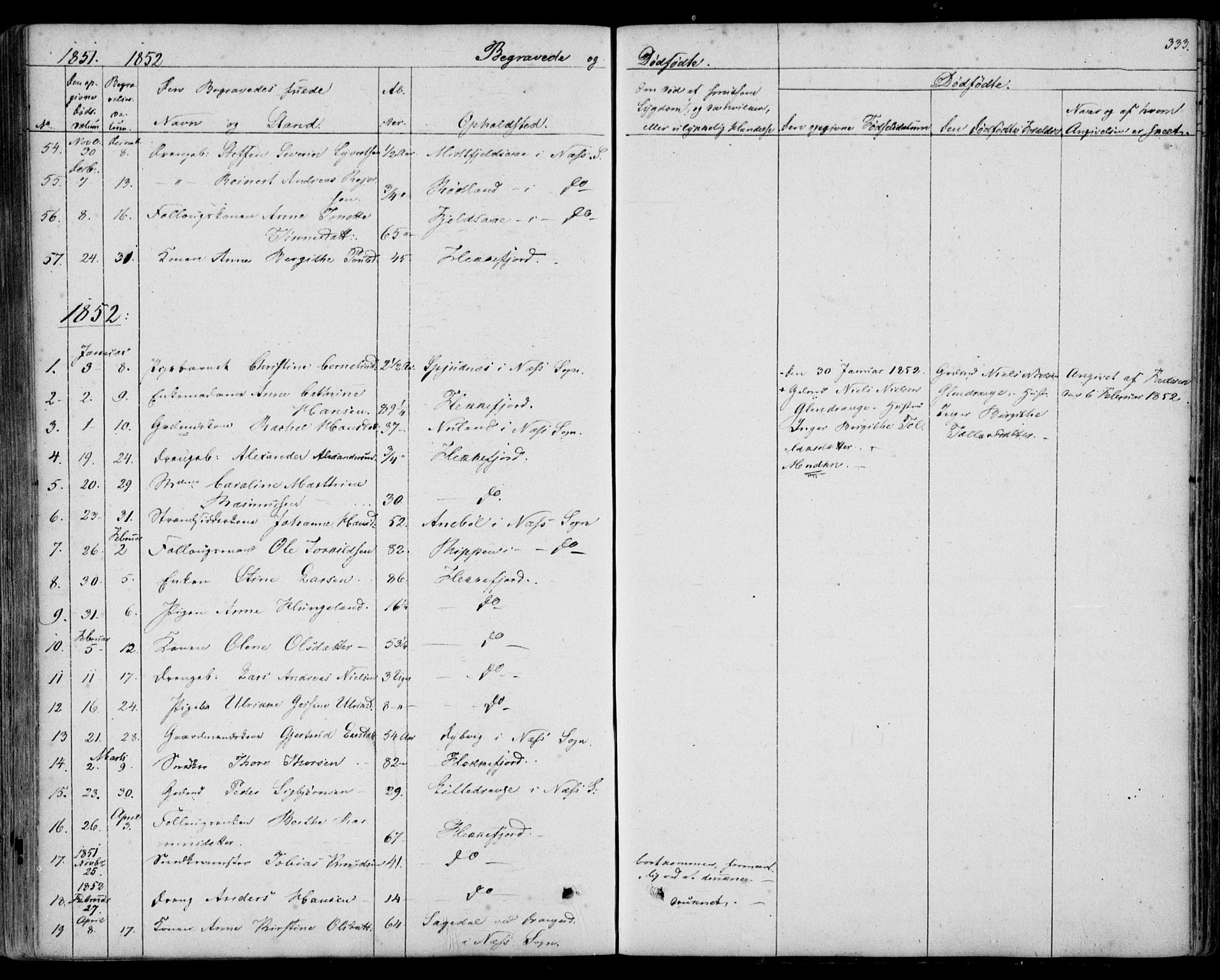 Flekkefjord sokneprestkontor, SAK/1111-0012/F/Fb/Fbc/L0005: Parish register (copy) no. B 5, 1846-1866, p. 333