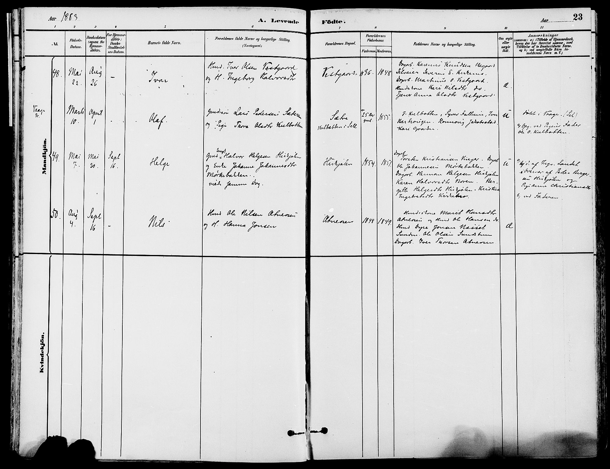 Stor-Elvdal prestekontor, AV/SAH-PREST-052/H/Ha/Haa/L0002: Parish register (official) no. 2, 1882-1907, p. 23