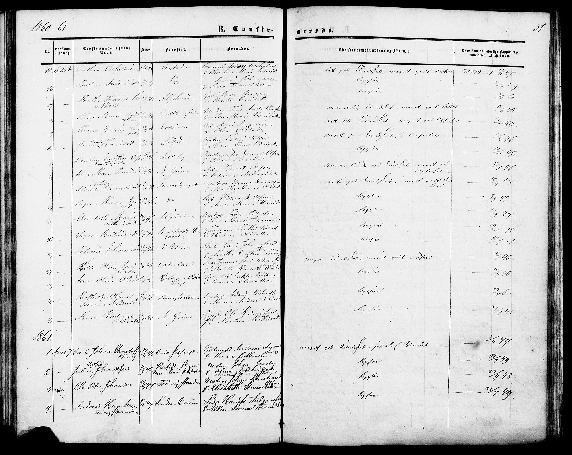 Glemmen prestekontor Kirkebøker, AV/SAO-A-10908/F/Fa/L0006: Parish register (official) no. 6, 1849-1865, p. 37