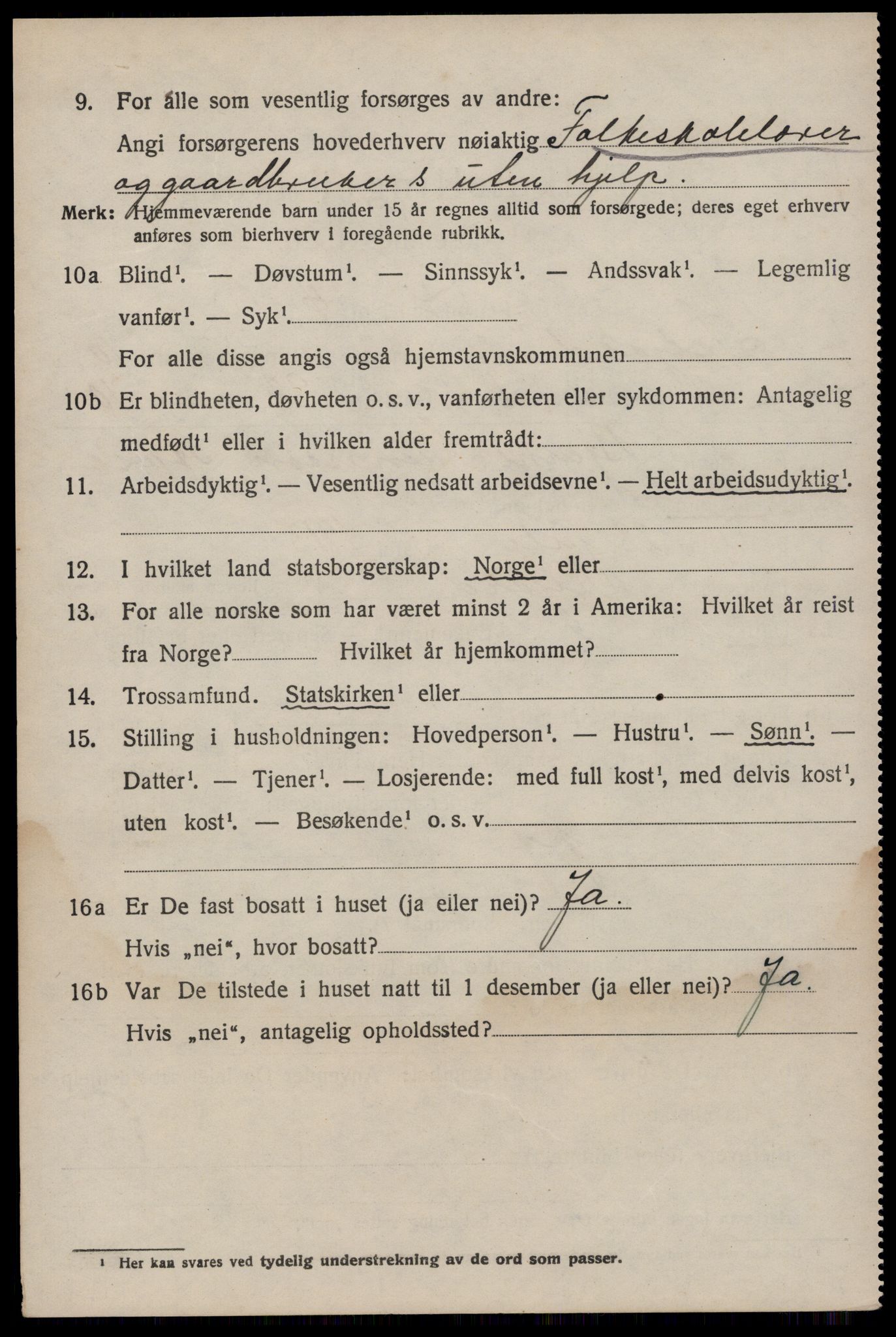 SAKO, 1920 census for Seljord, 1920, p. 4785