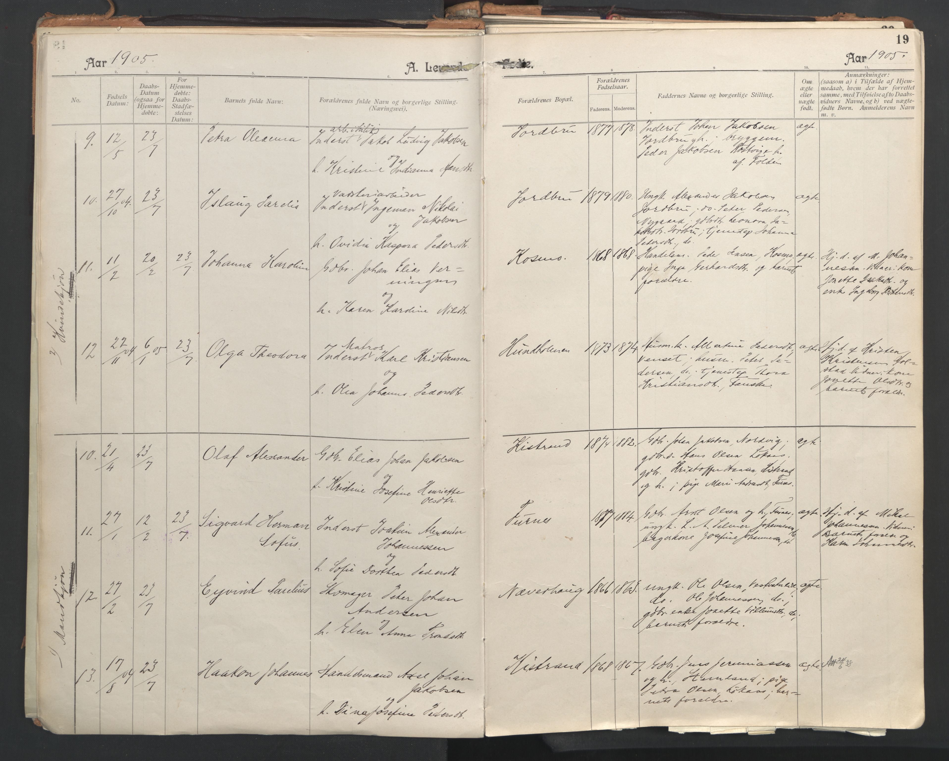 Ministerialprotokoller, klokkerbøker og fødselsregistre - Nordland, SAT/A-1459/851/L0724: Parish register (official) no. 851A01, 1901-1922, p. 19