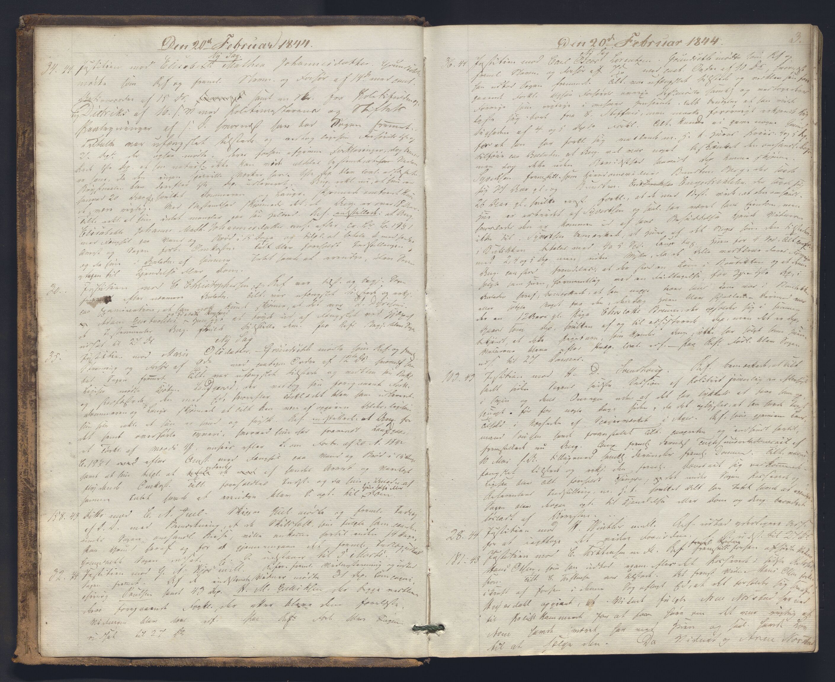 Christiania byfogd, AV/SAO-A-11543/F/Fc/L0013: Ekstrarettsprotokoll, 1844-1847, p. 2b-3a