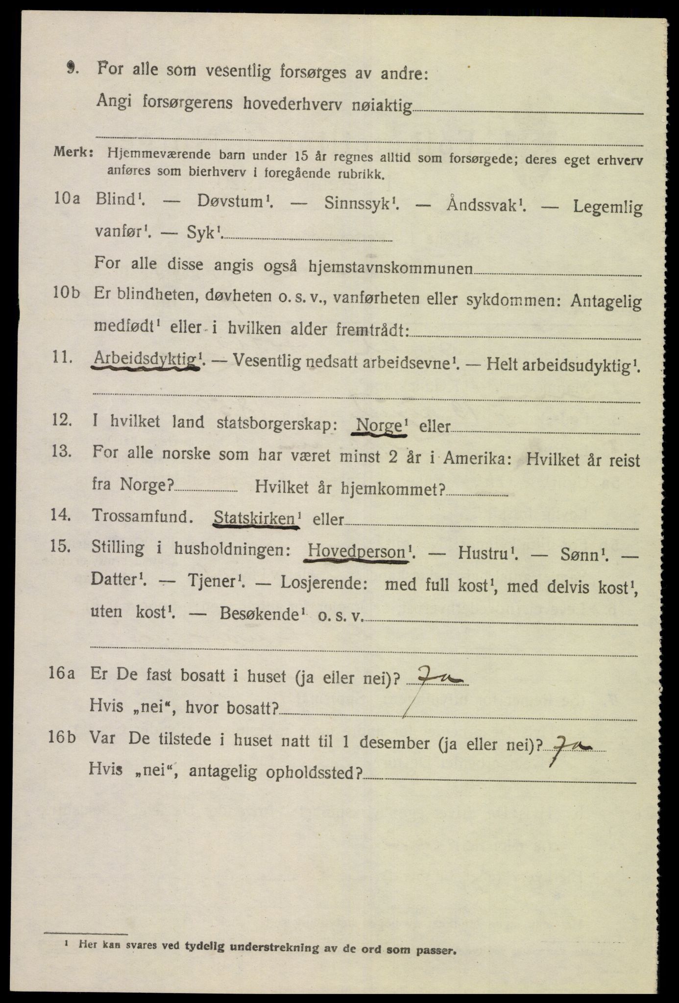 SAK, 1920 census for Holum, 1920, p. 2814