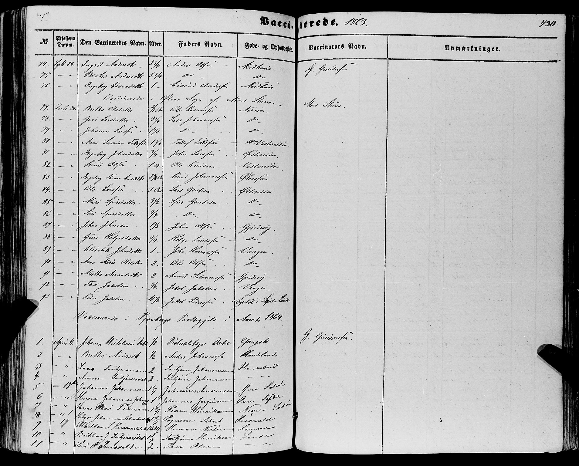 Fjelberg sokneprestembete, SAB/A-75201/H/Haa: Parish register (official) no. A 7, 1851-1867, p. 430