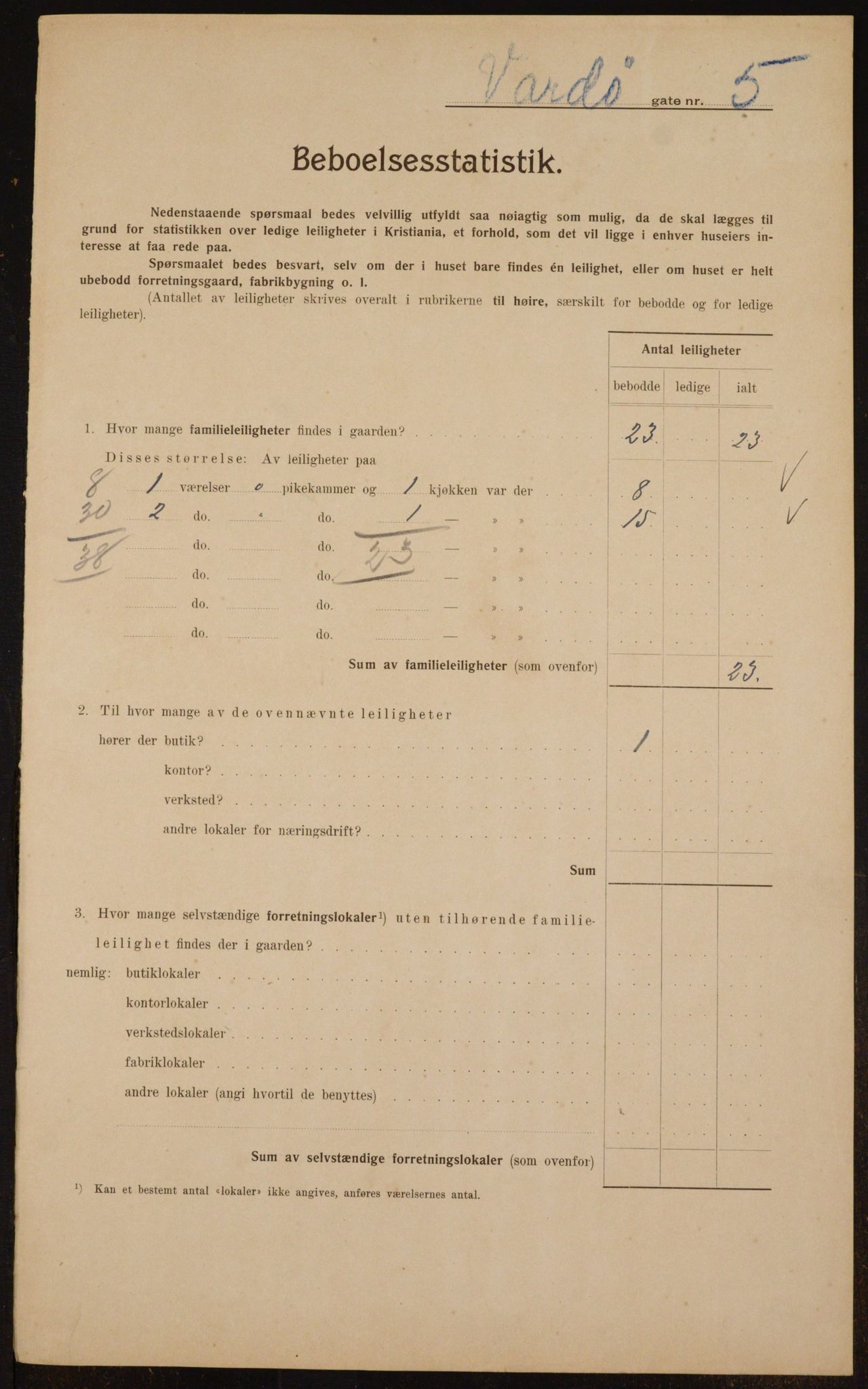 OBA, Municipal Census 1910 for Kristiania, 1910, p. 115565