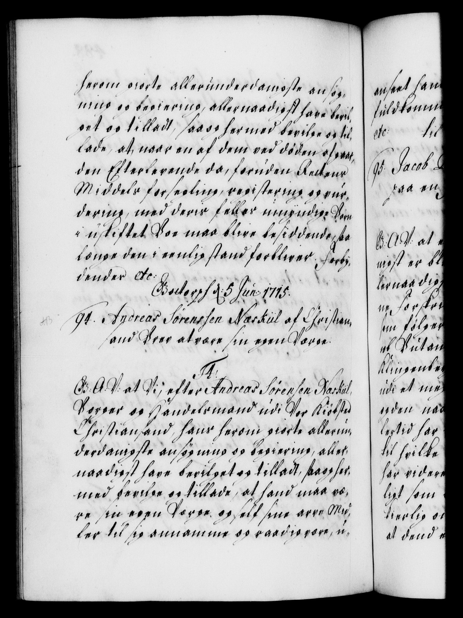 Danske Kanselli 1572-1799, AV/RA-EA-3023/F/Fc/Fca/Fcaa/L0021: Norske registre, 1712-1715, p. 488b