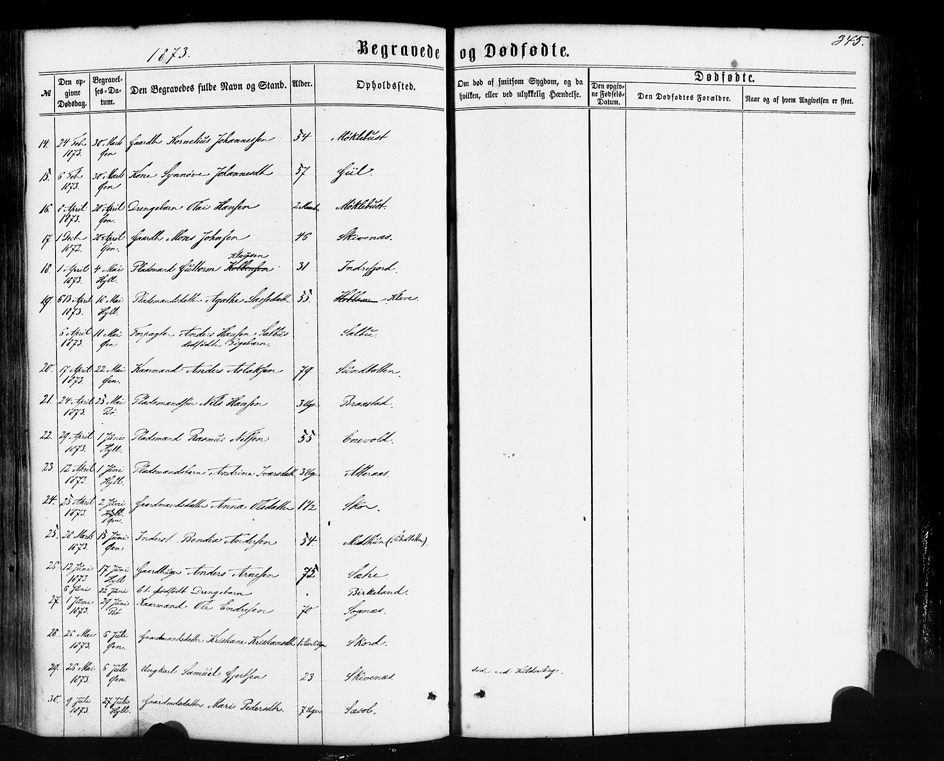 Hyllestad sokneprestembete, AV/SAB-A-80401: Parish register (official) no. A 1, 1861-1886, p. 345