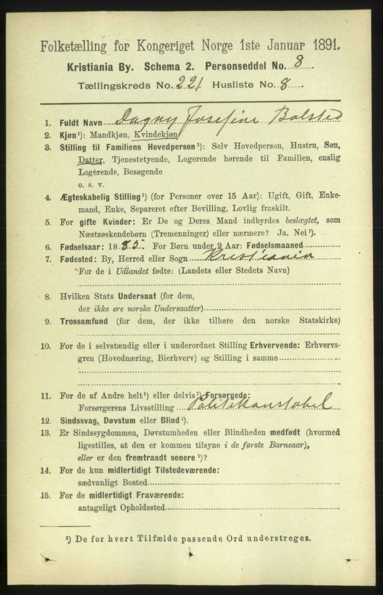 RA, 1891 census for 0301 Kristiania, 1891, p. 132326