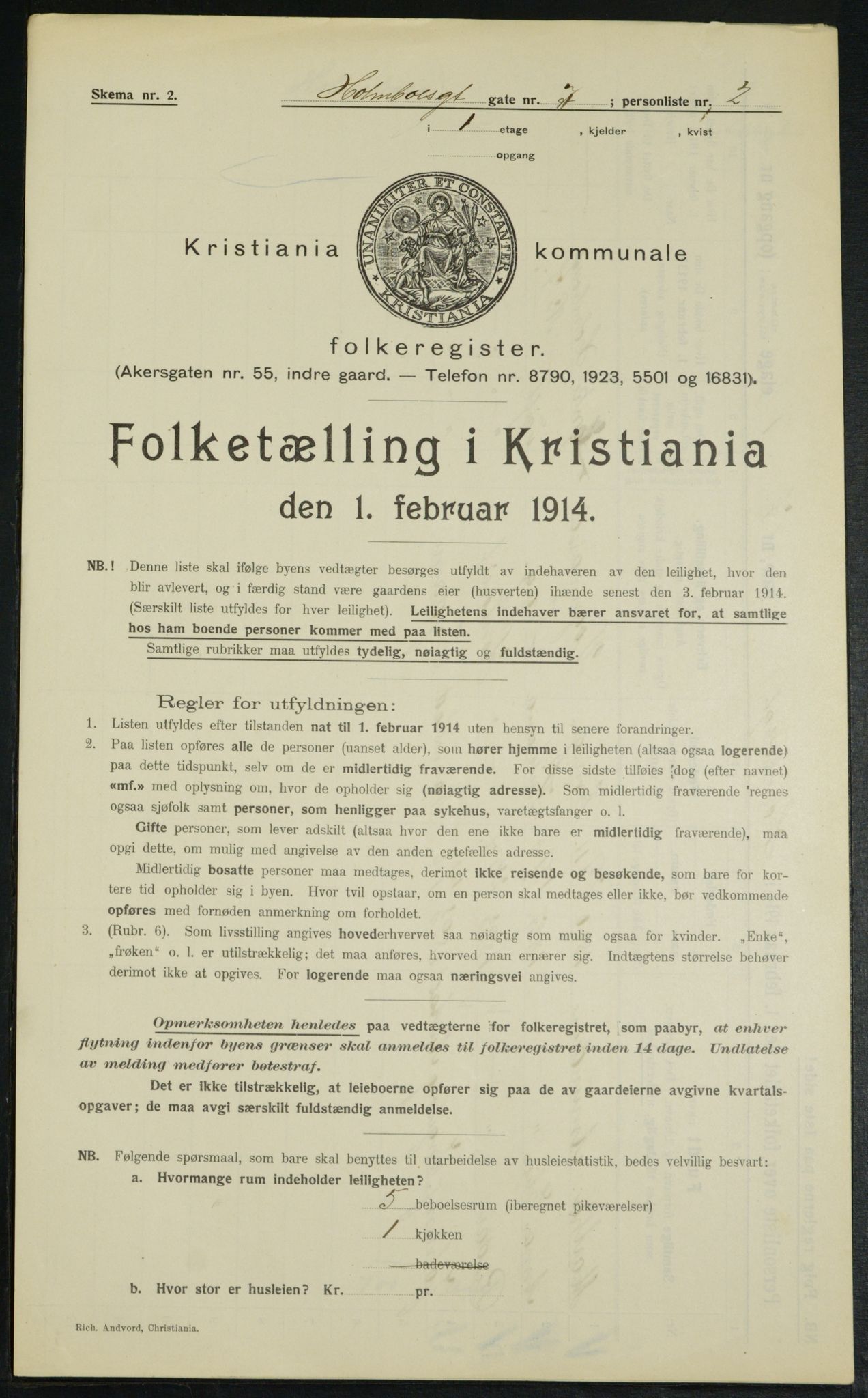 OBA, Municipal Census 1914 for Kristiania, 1914, p. 40869