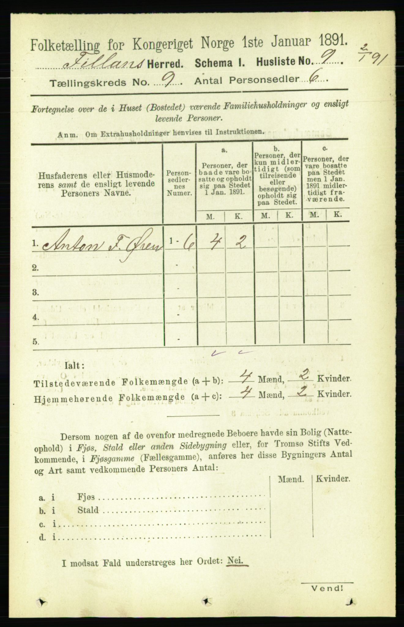 RA, 1891 census for 1616 Fillan, 1891, p. 2564