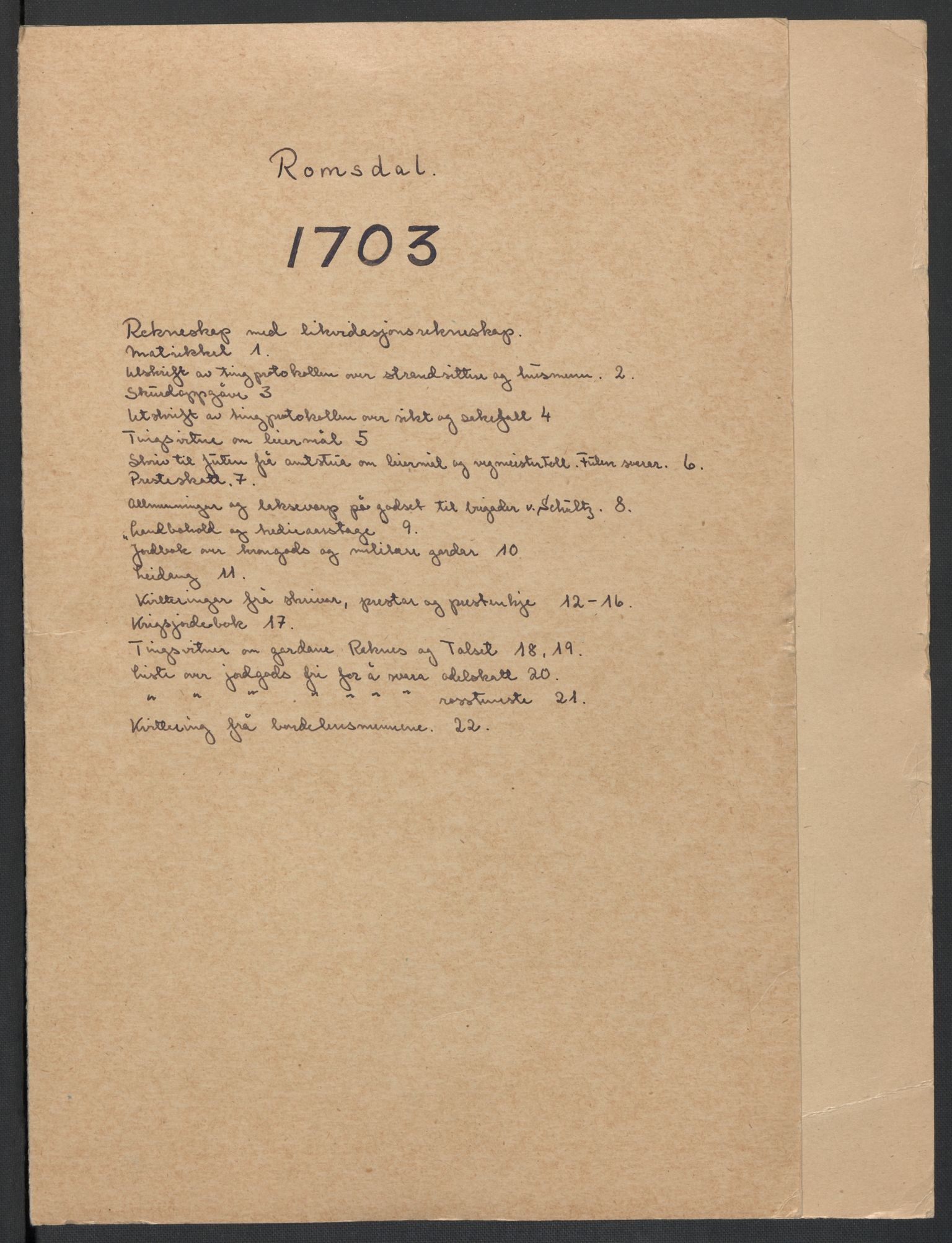 Rentekammeret inntil 1814, Reviderte regnskaper, Fogderegnskap, RA/EA-4092/R55/L3656: Fogderegnskap Romsdal, 1703-1705, p. 2