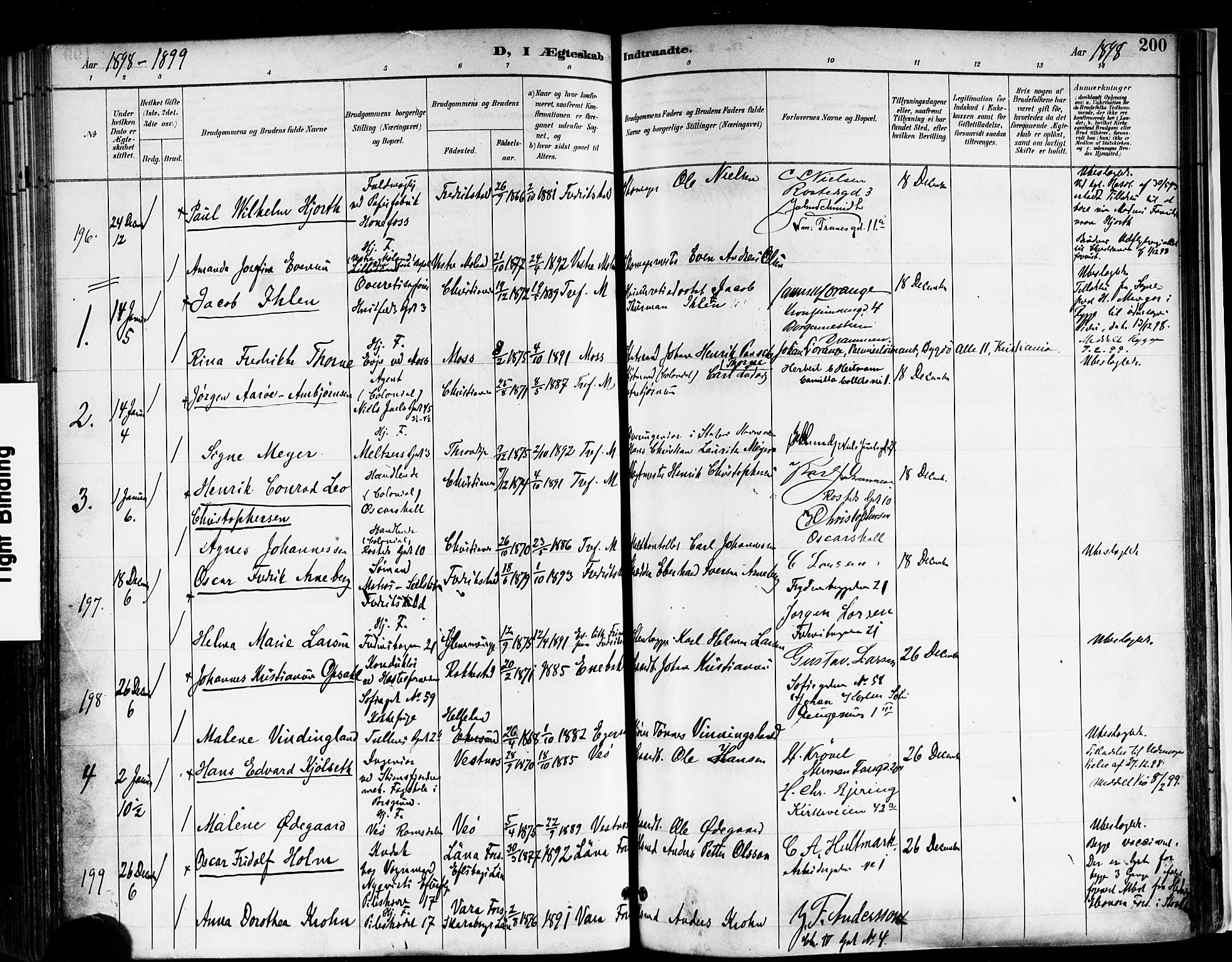 Trefoldighet prestekontor Kirkebøker, SAO/A-10882/F/Fc/L0004: Parish register (official) no. III 4, 1891-1900, p. 200