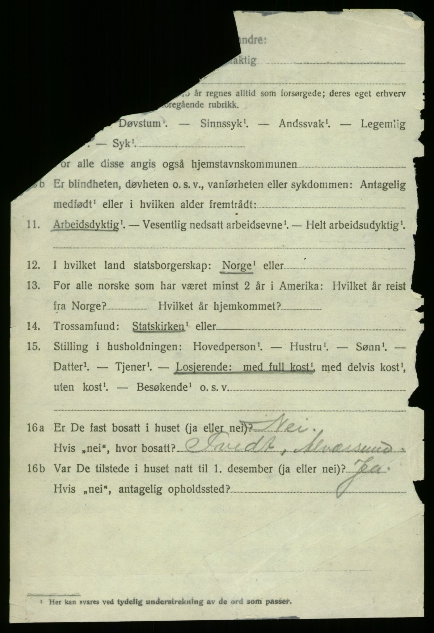 SAB, 1920 census for Fana, 1920, p. 5474