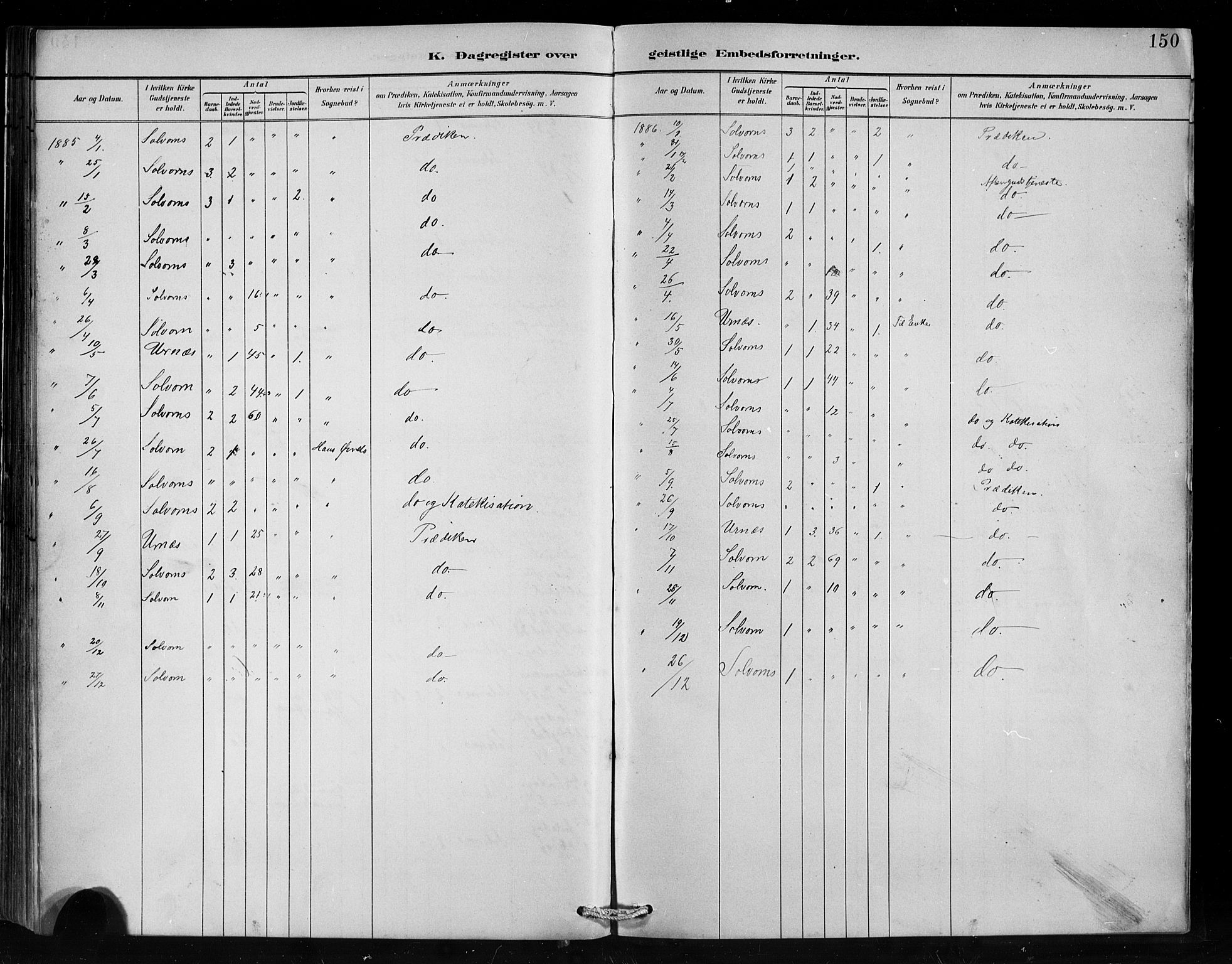 Hafslo sokneprestembete, SAB/A-80301/H/Hab/Habc/L0001: Parish register (copy) no. C 1, 1882-1908, p. 150