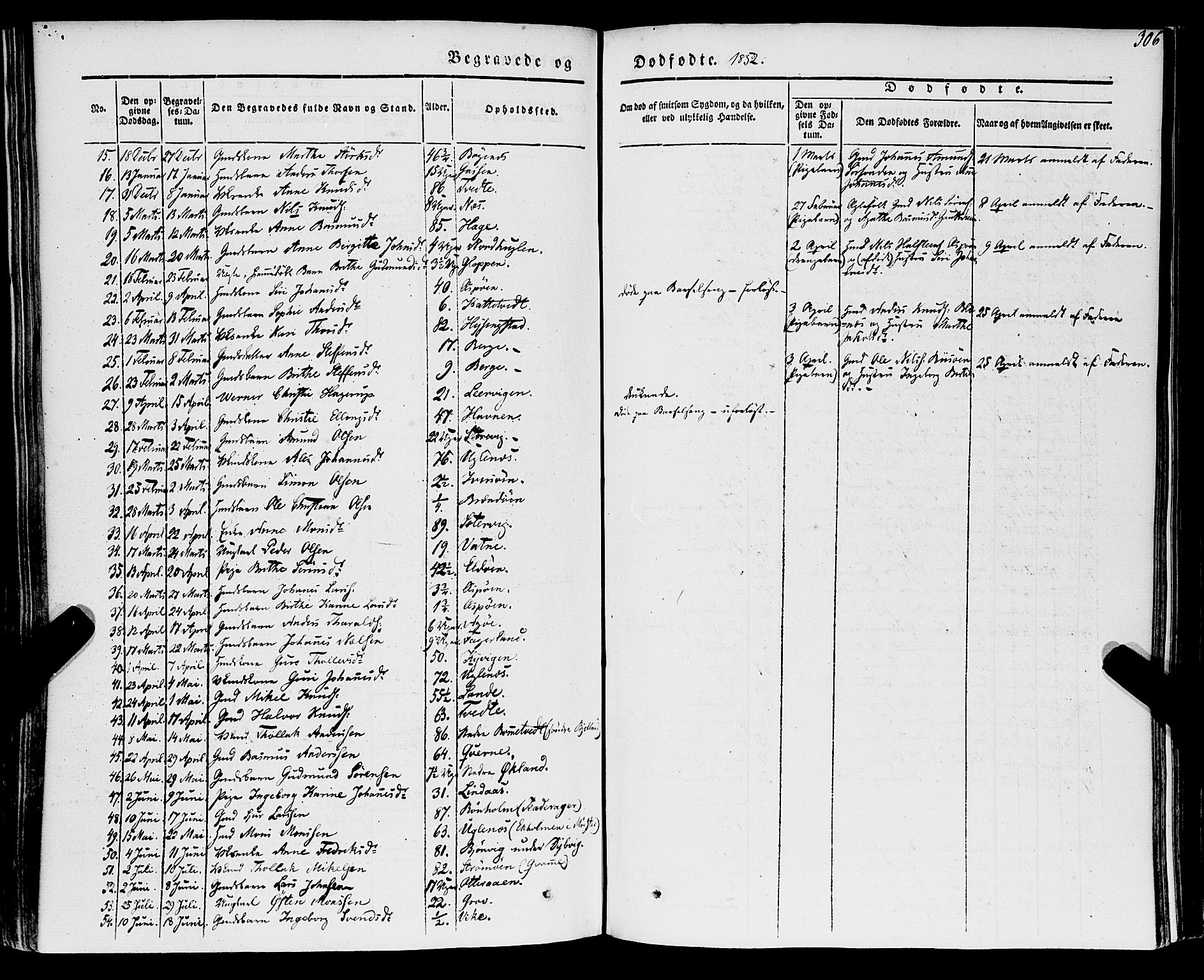 Stord sokneprestembete, SAB/A-78201/H/Haa: Parish register (official) no. A 7, 1841-1861, p. 306
